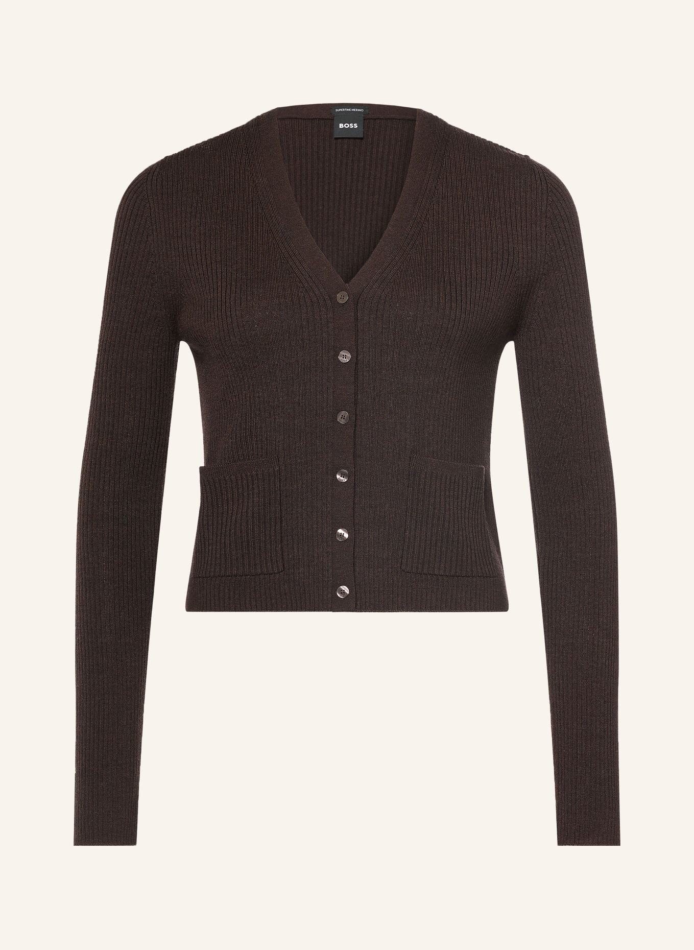 BOSS Strickjacke FERYN: DUNKELBRAUN