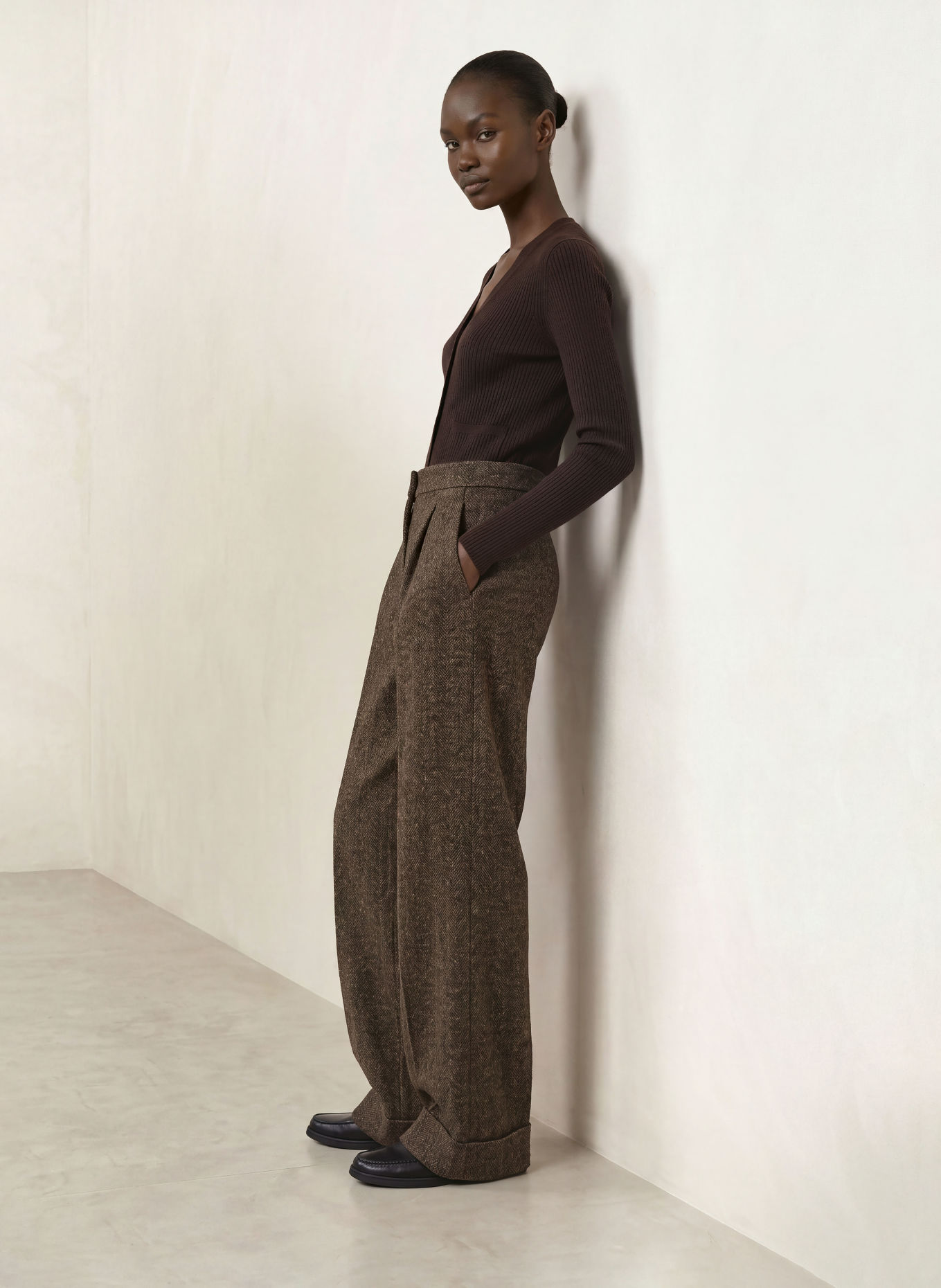 BOSS Strickjacke FERYN: DUNKELBRAUN