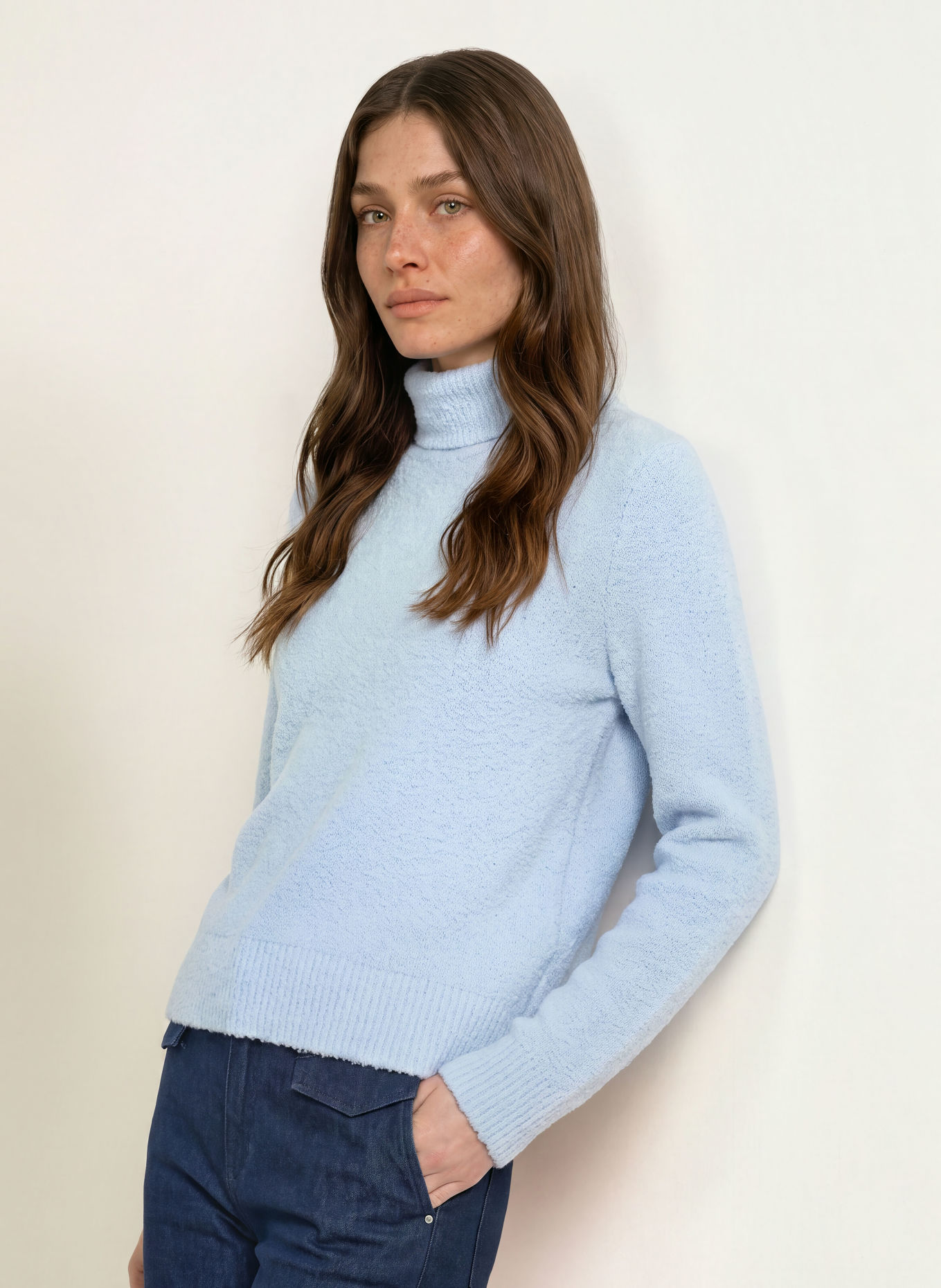 BOSS Pull à col roulé FUBRINI: BLEU CLAIR
