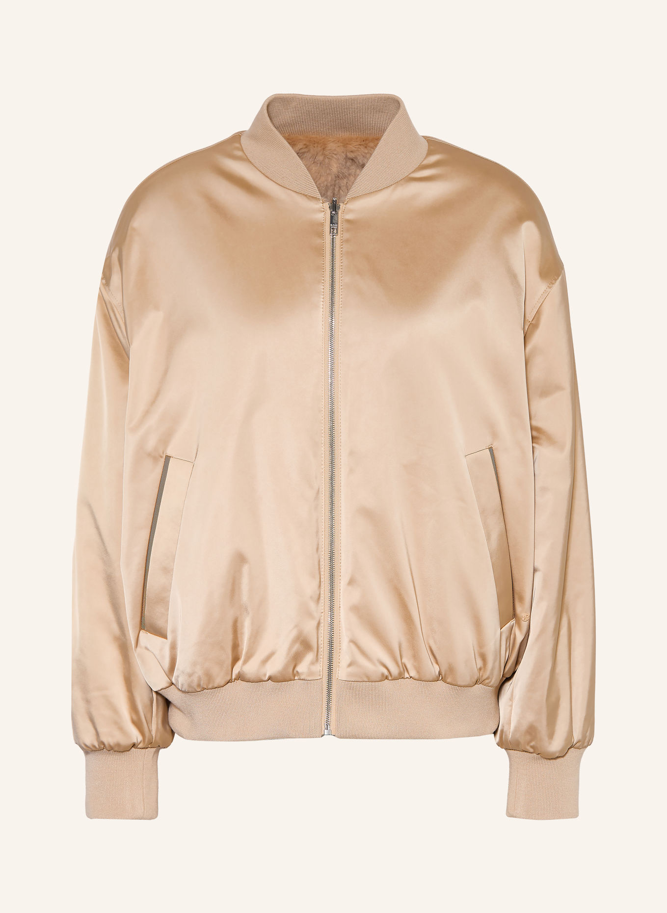 BOSS Satinblouson PETISA zum Wenden: BEIGE