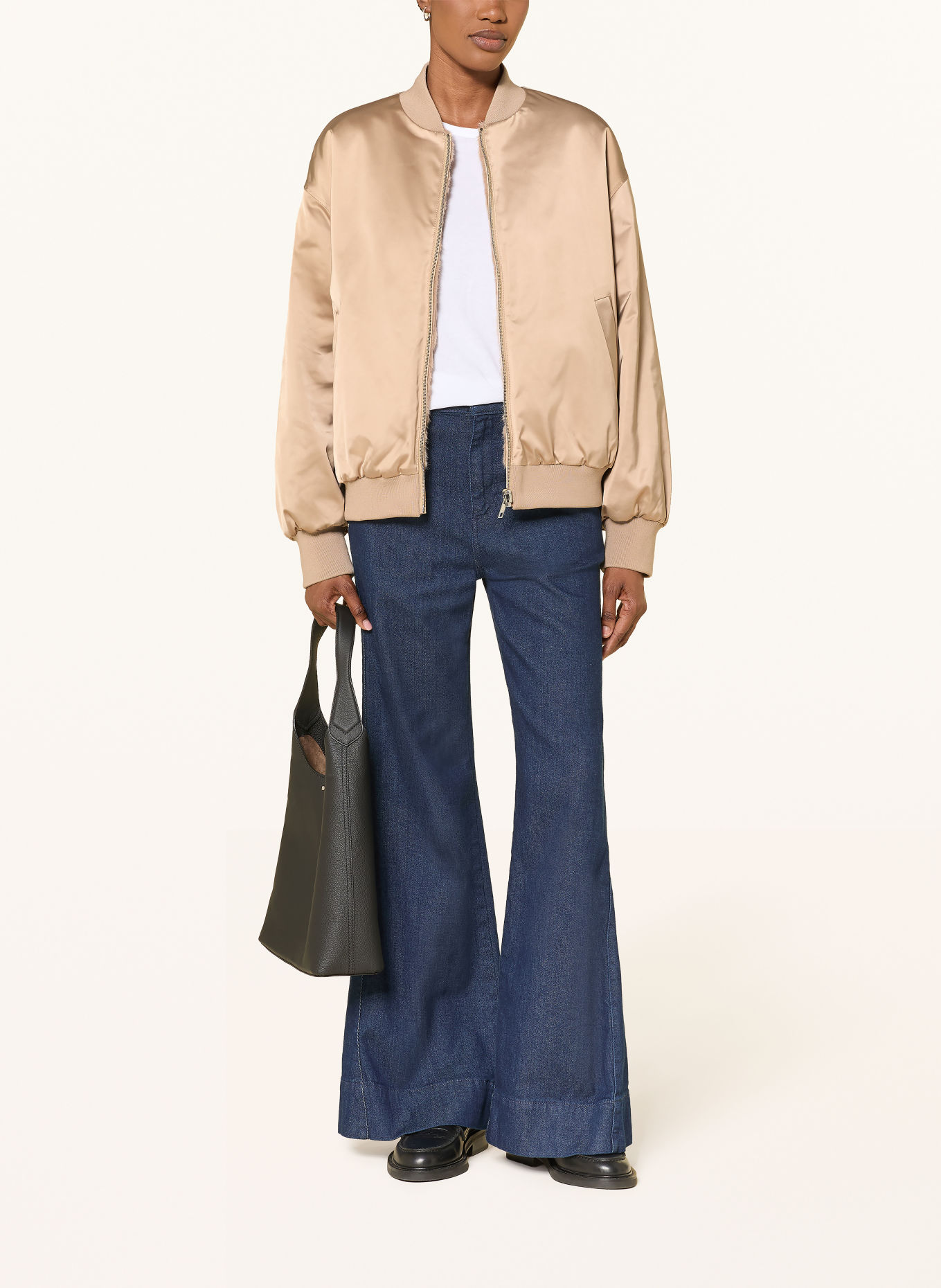 BOSS Satinblouson PETISA zum Wenden: BEIGE