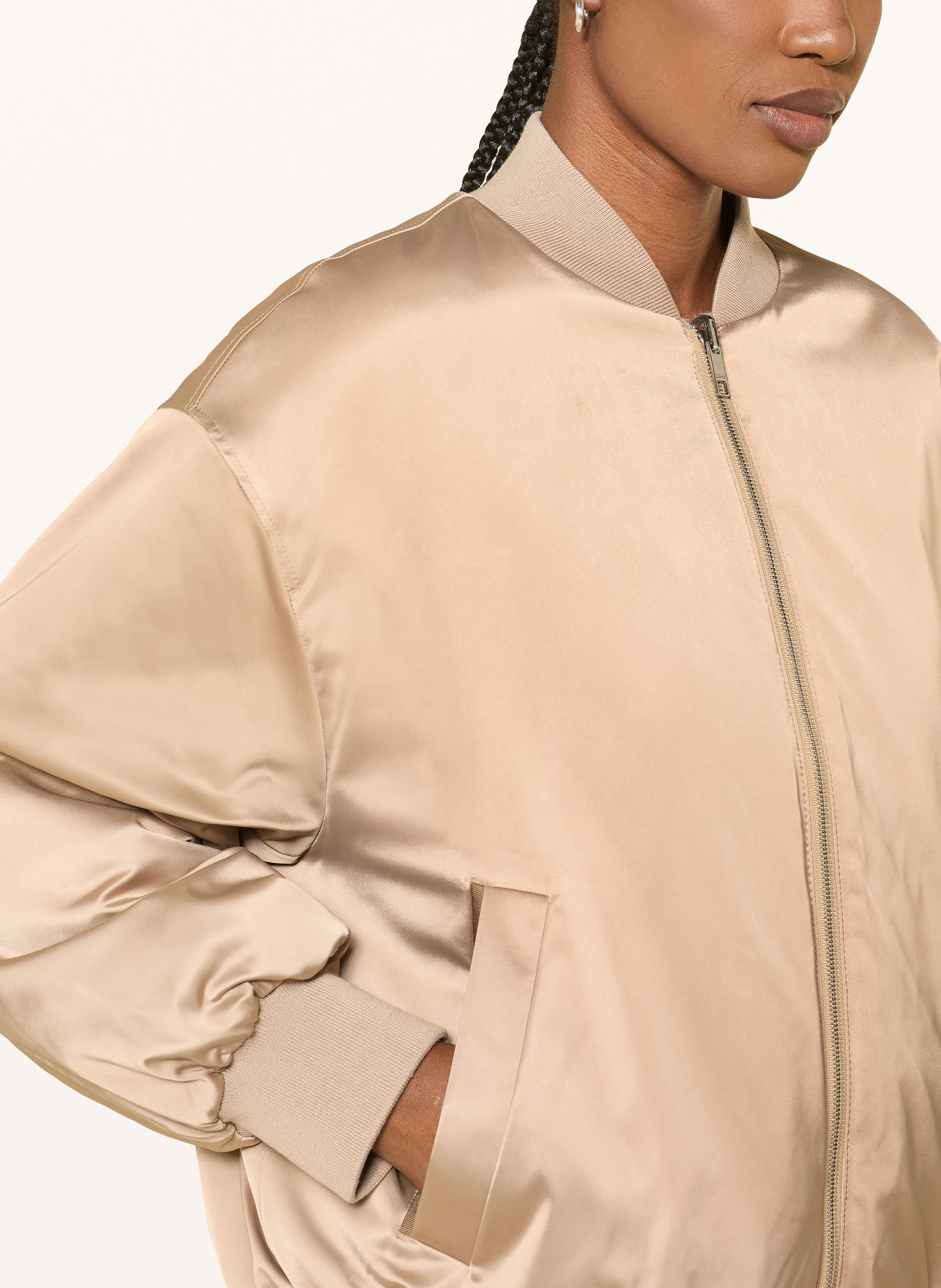BOSS Satinblouson PETISA zum Wenden: BEIGE