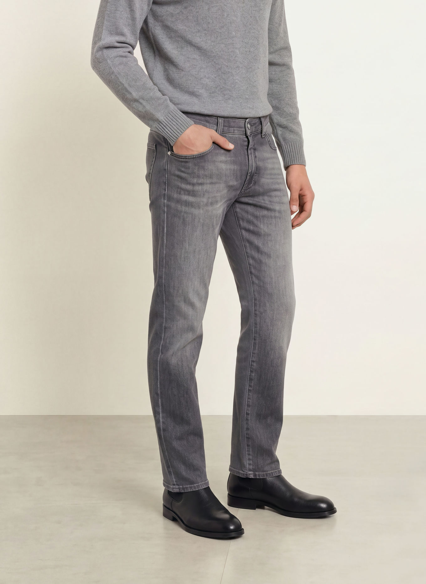 BRAX Jeans CLINT Relaxed Straight Fit: 06 GREY STEEL USED