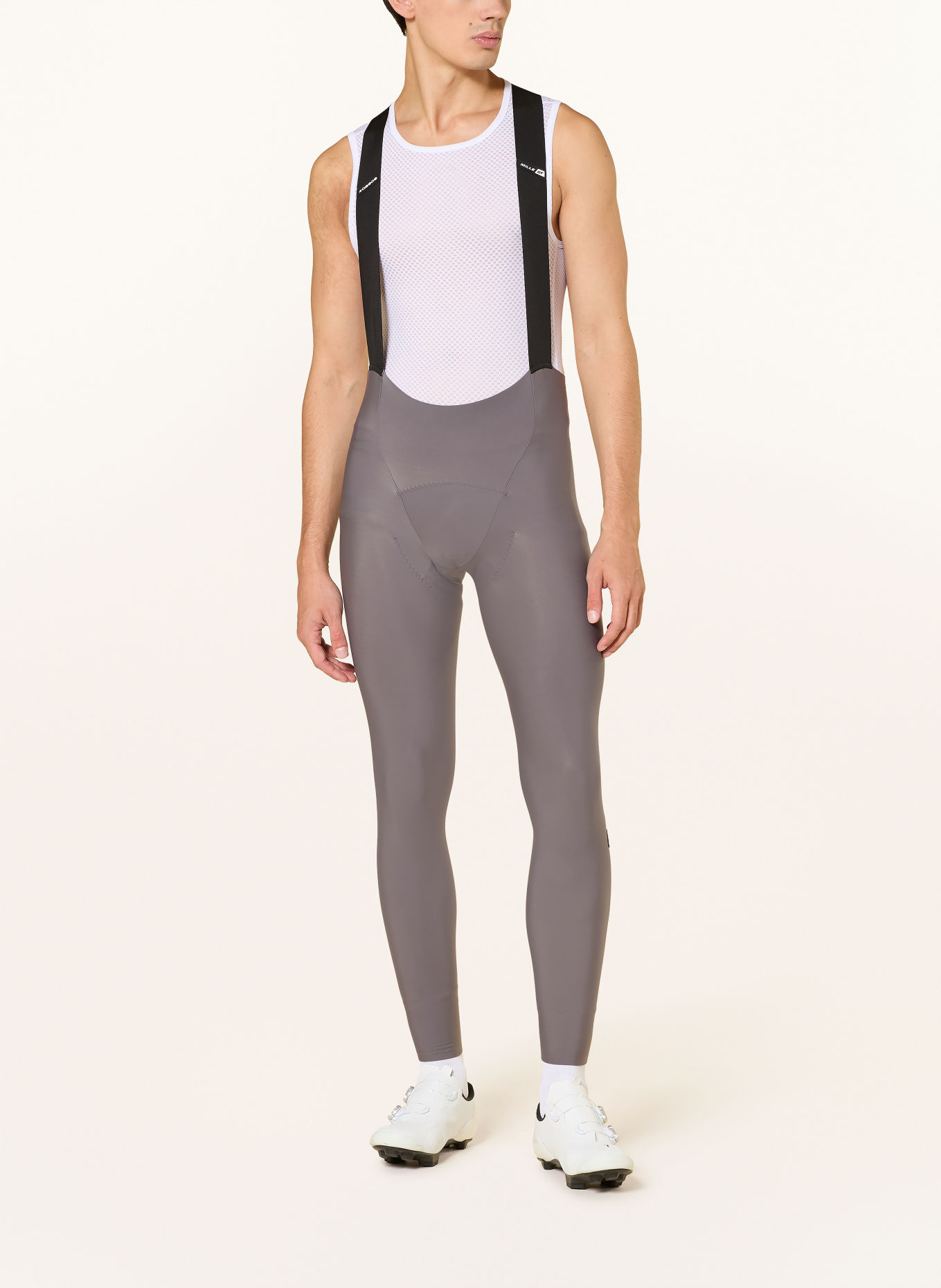 ASSOS Pantaloni de ciclism MILLE GT SPRING FALL S11 cu bretele și inserție căptușită: GRI / NEGRU