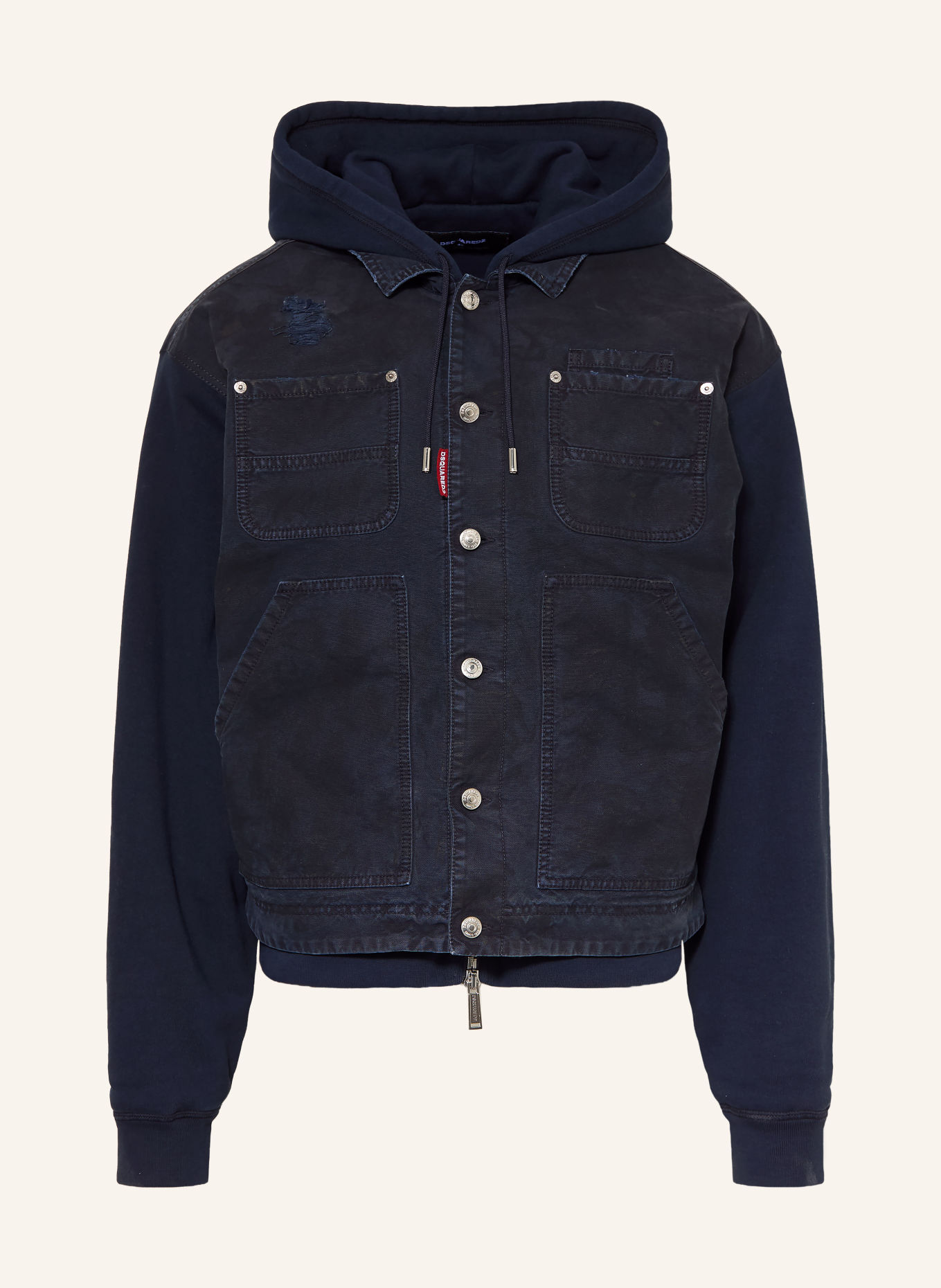 DSQUARED2 Jas van gemengde materialen: DONKERBLAUW