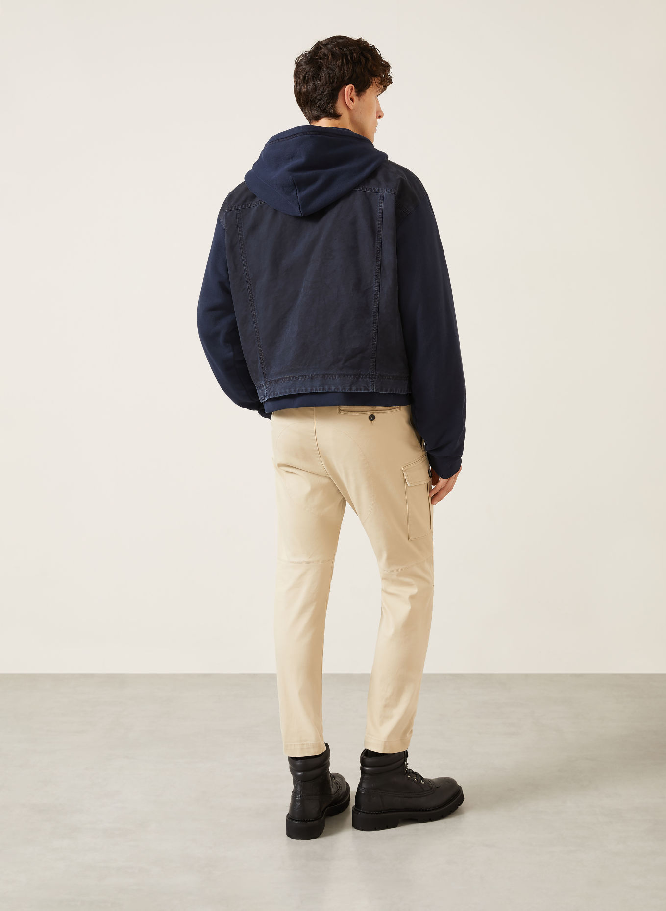DSQUARED2 Jas van gemengde materialen: DONKERBLAUW