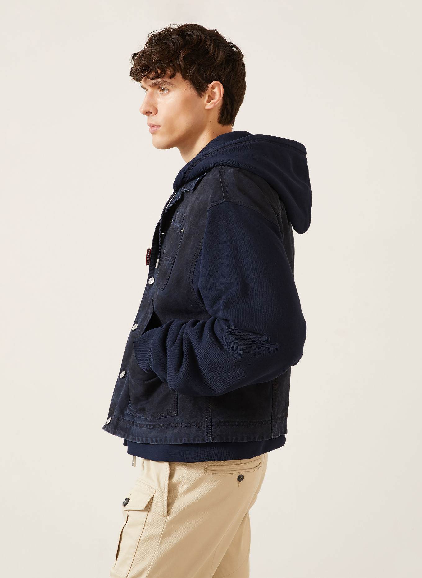 DSQUARED2 Jas van gemengde materialen: DONKERBLAUW