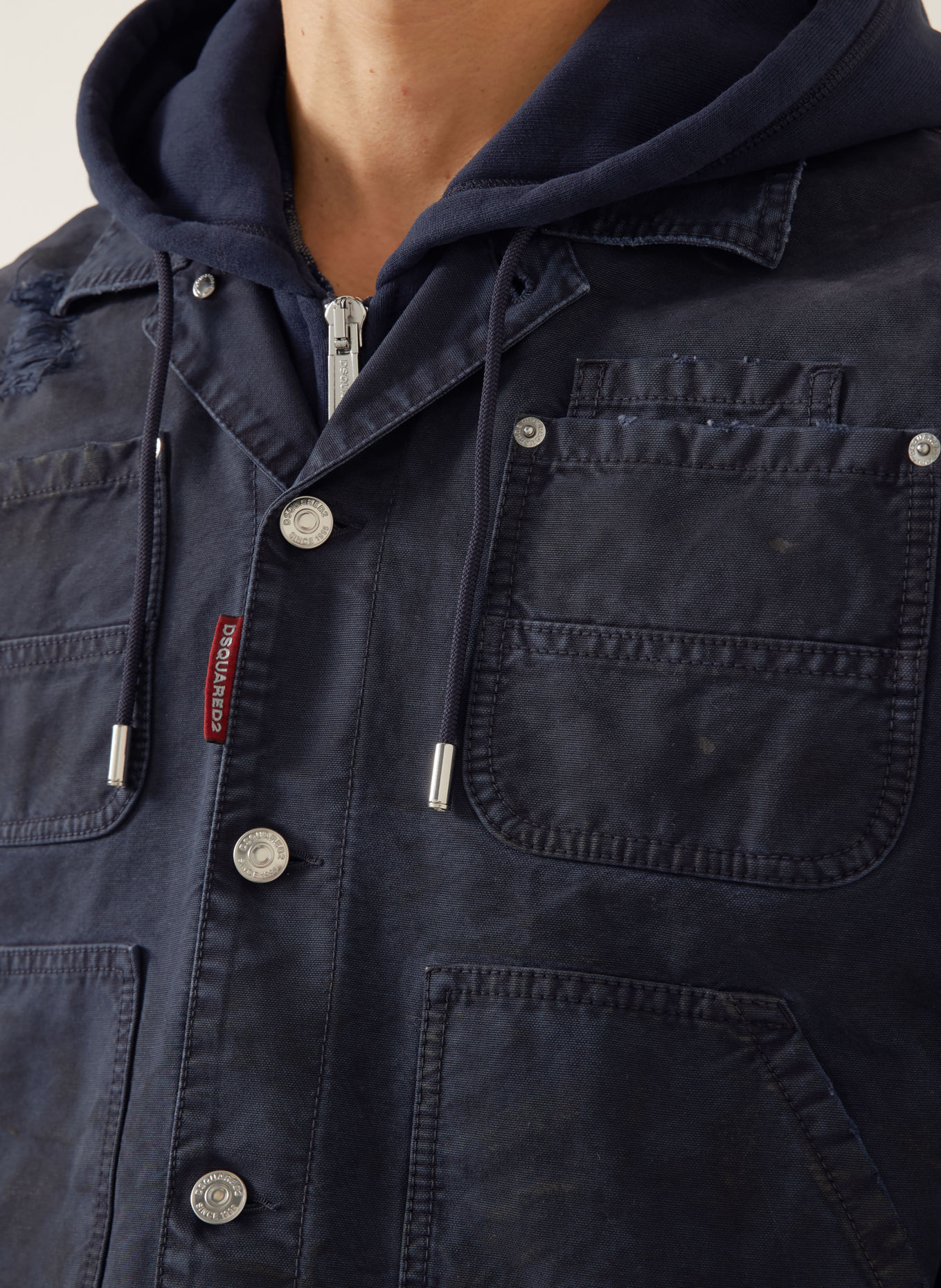 DSQUARED2 Jas van gemengde materialen: DONKERBLAUW