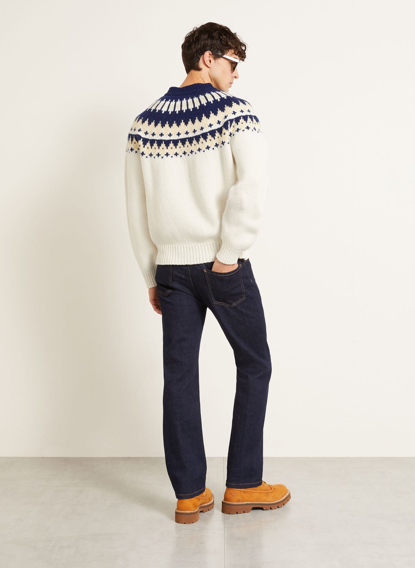 DSQUARED2 Sweater: WHITE / LIGHT YELLOW / DARK BLUE