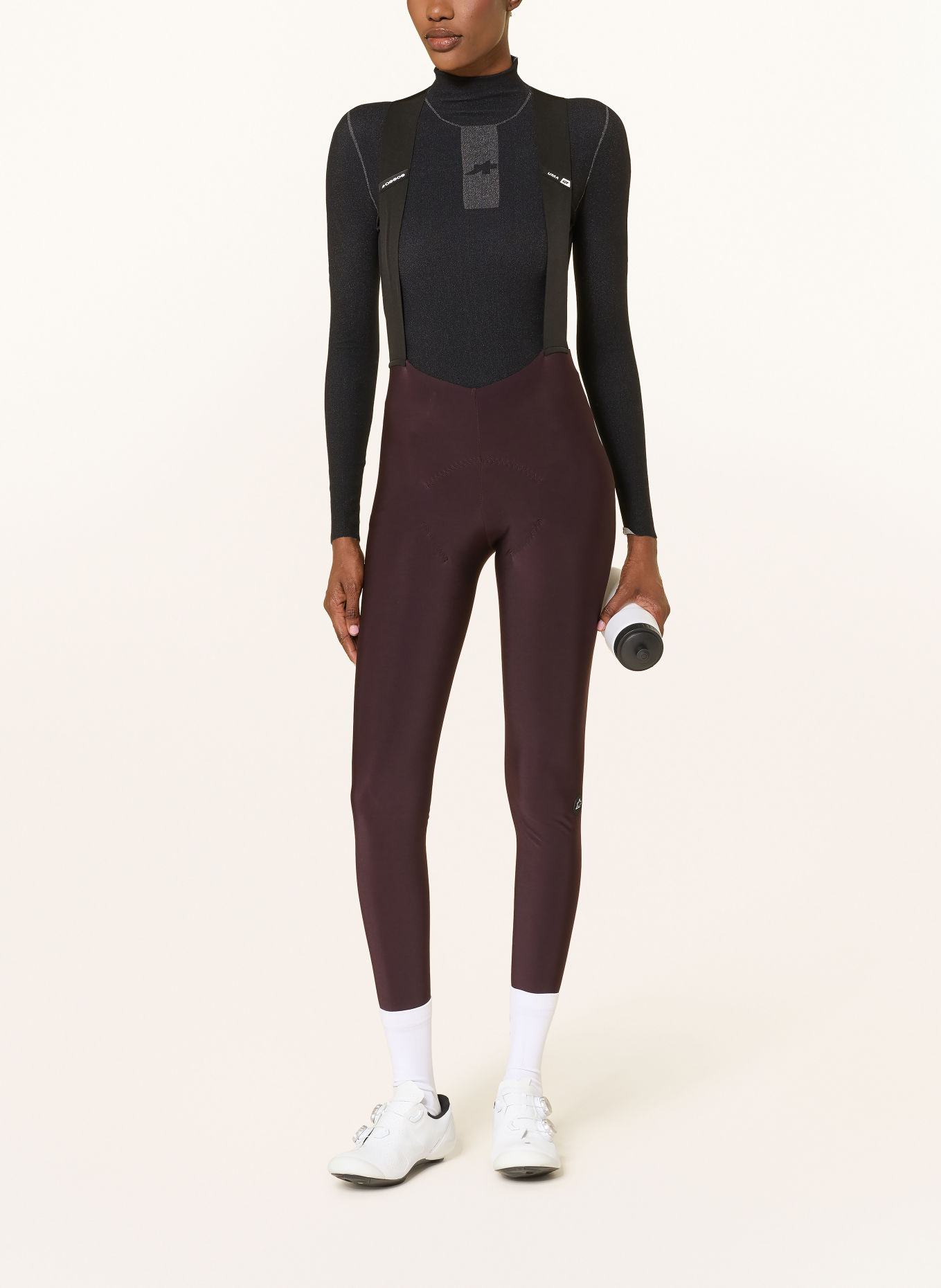 ASSOS Fietsbroek UMA GT SPRING FALL S11 met bretels en zeem: DONKERROOD / WIT / ZWART