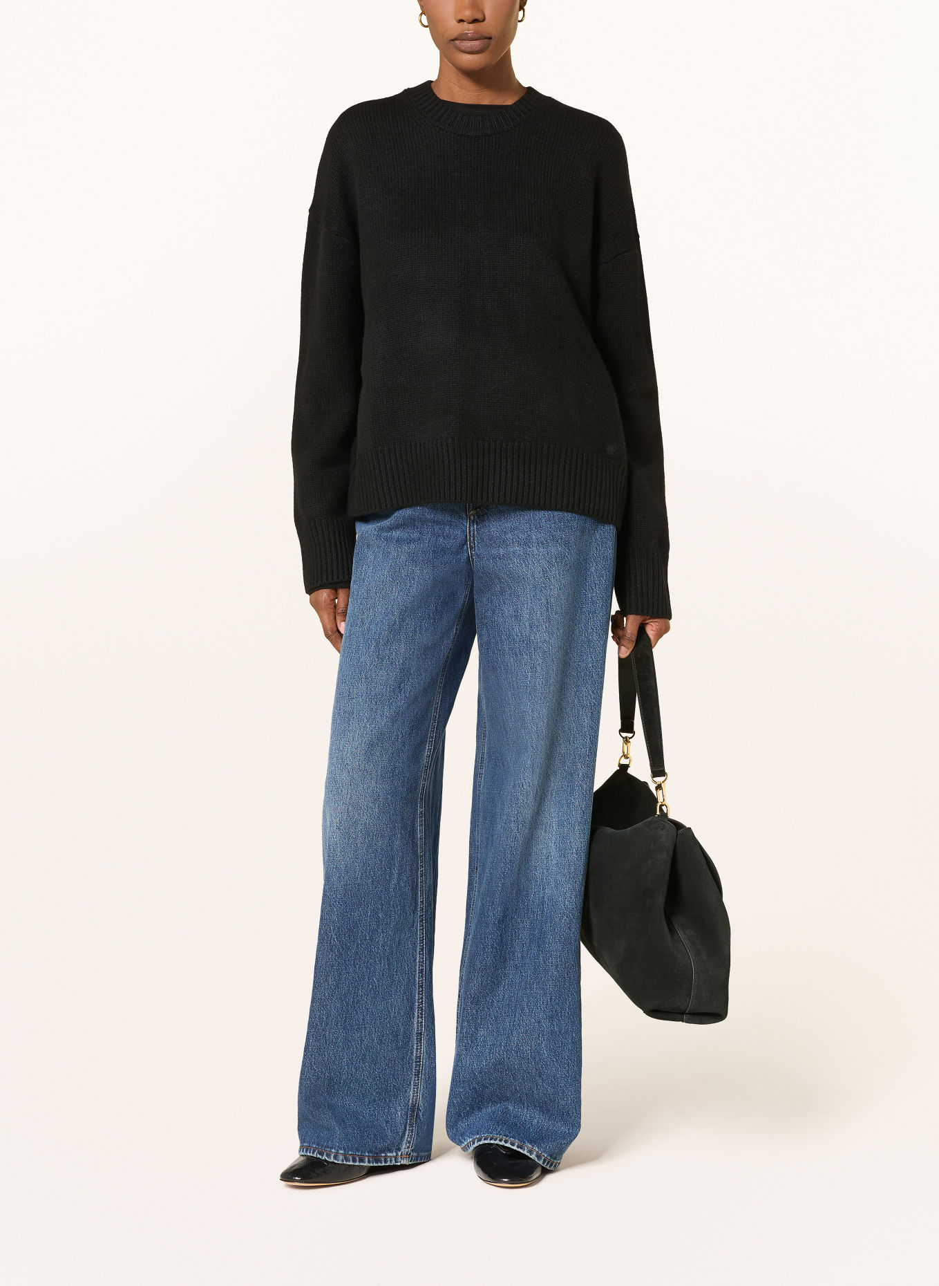 LOULOU DE SAISON Sweter z kaszmiru PIA: CZARNY