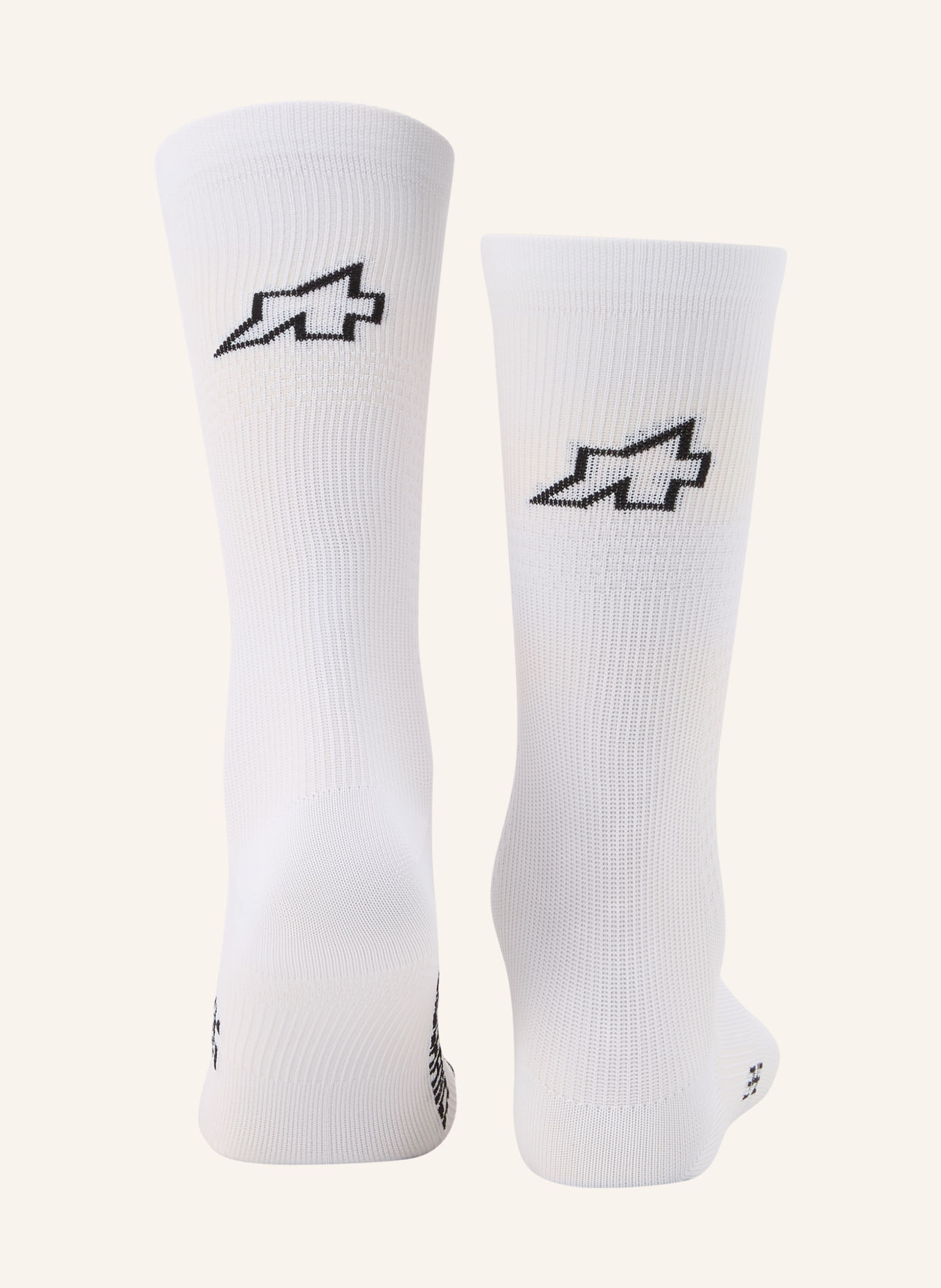 ASSOS ENDURANCE S11 Cycling Socks: WHITE / BLACK
