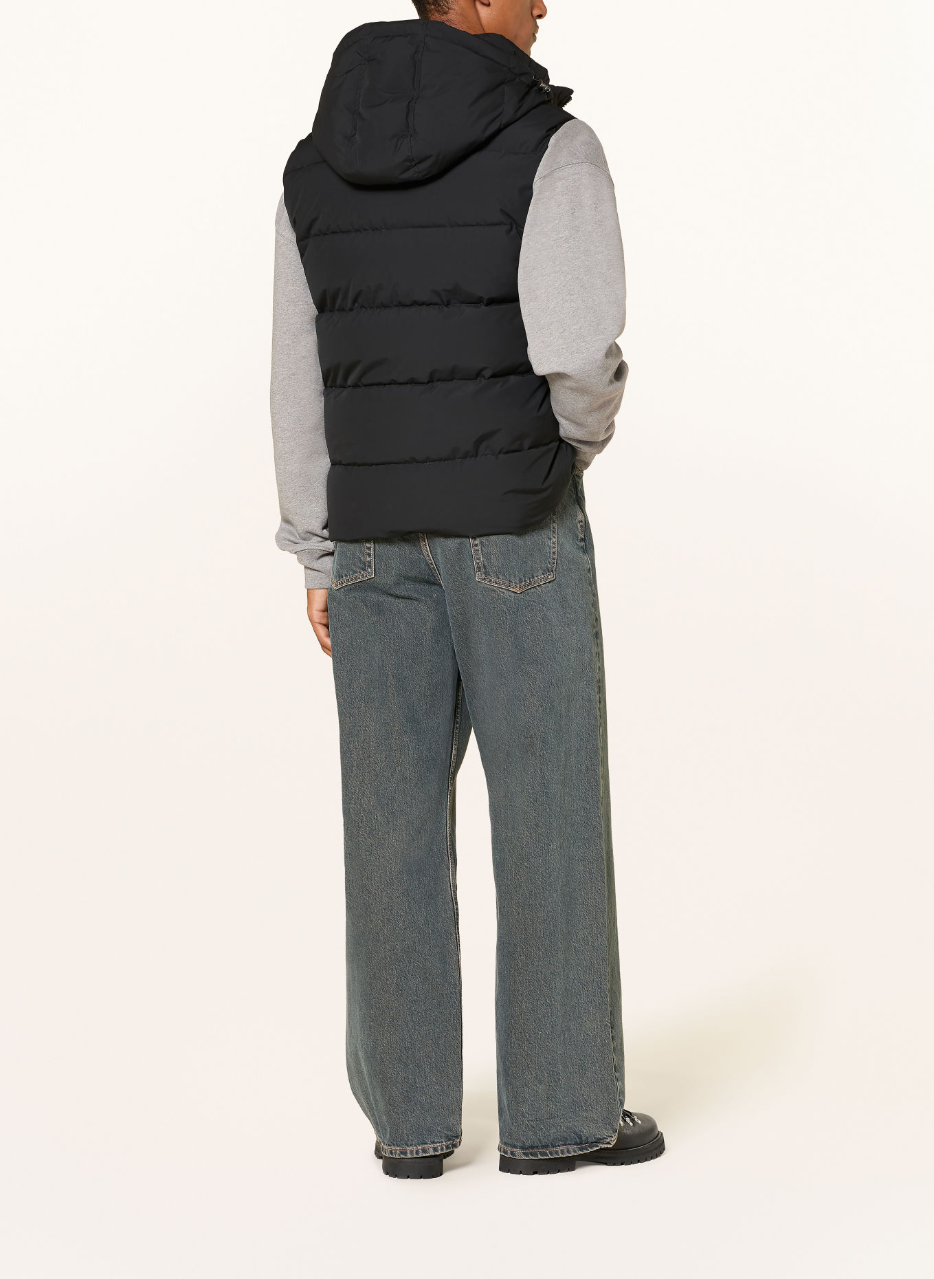 PYRENEX SPOUTNIC donzen bodywarmer met afneembare capuchon: ZWART