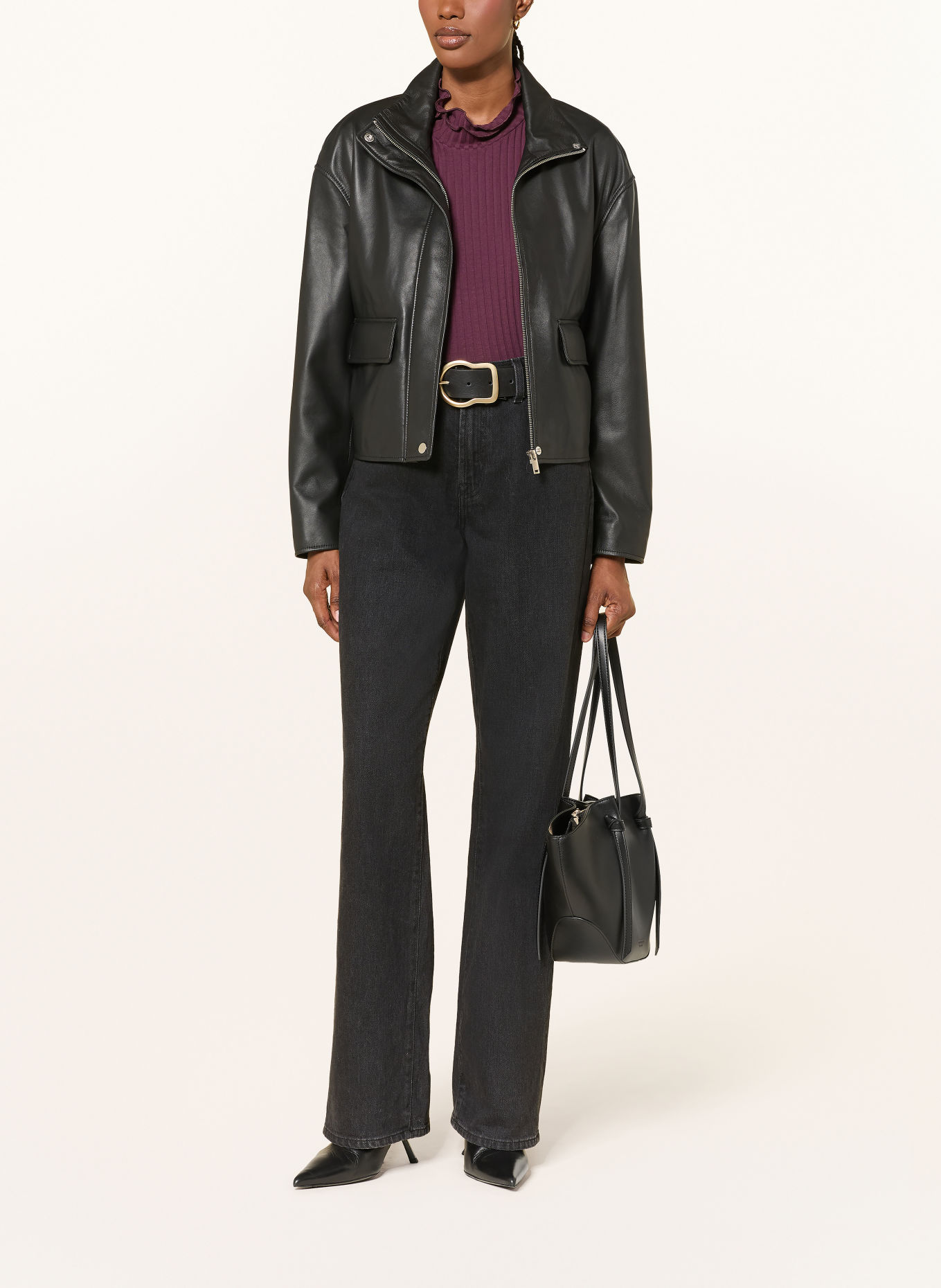lilienfels Lederblouson: SCHWARZ