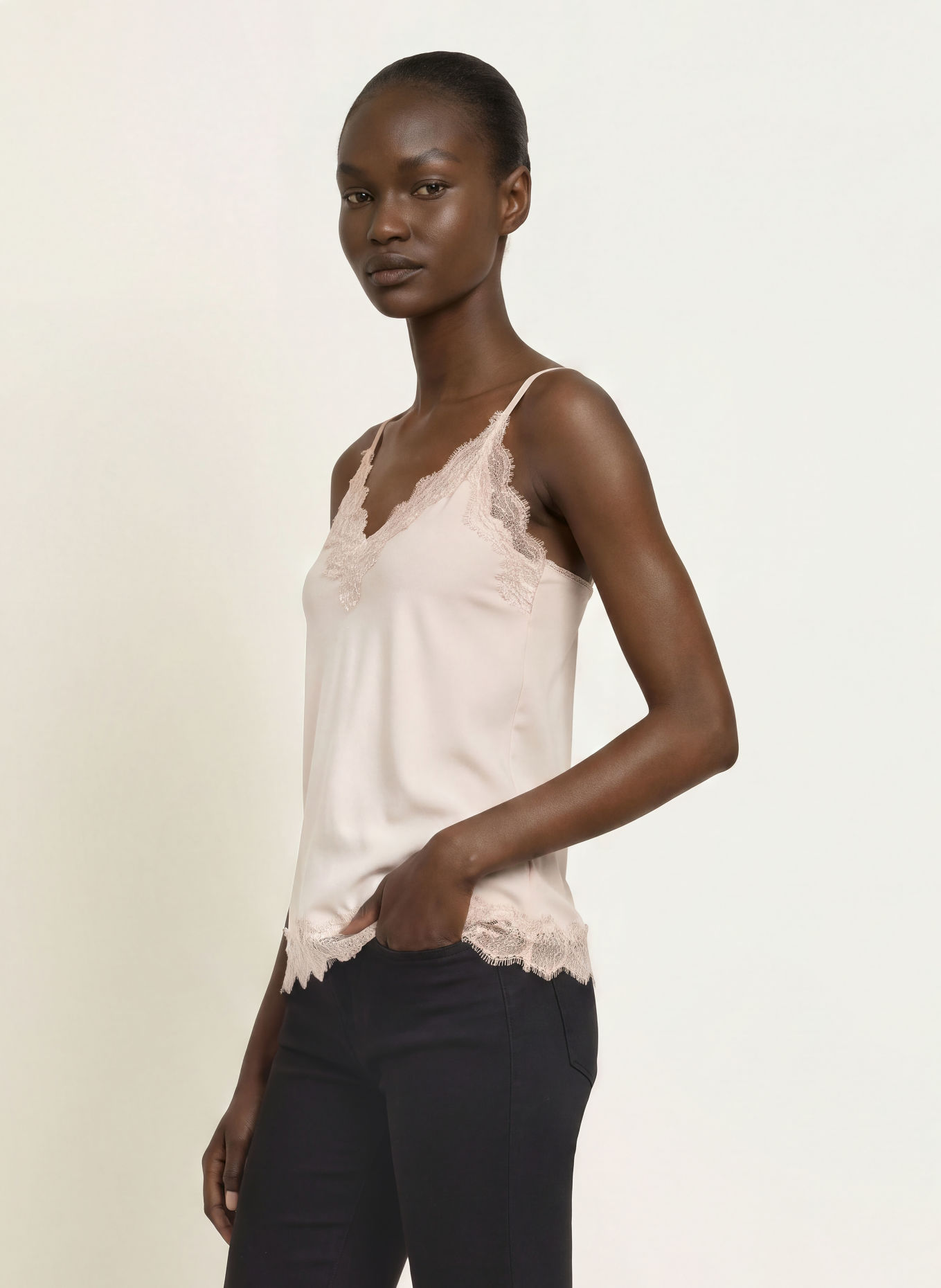 rosemunde BRIDGET Top with Lace: CREAM