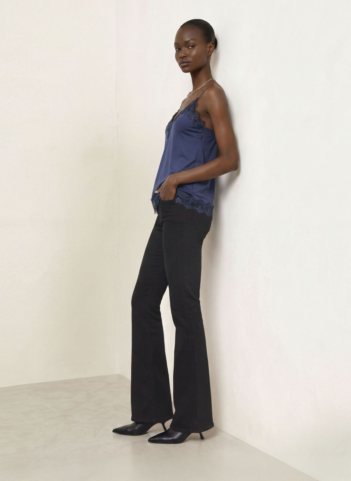 rosemunde BRIDGET Top with Lace: DARK BLUE