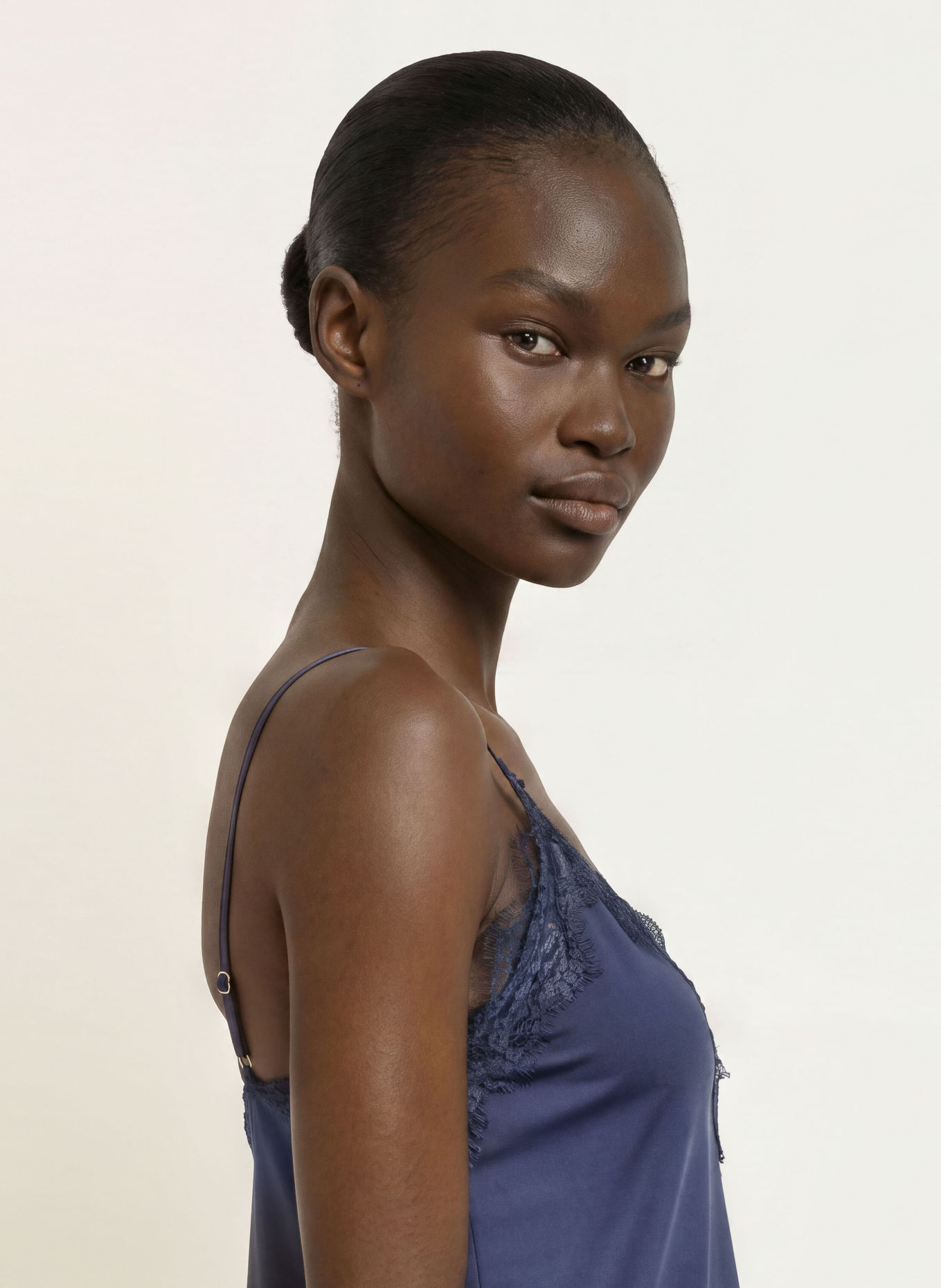 rosemunde BRIDGET Top with Lace: DARK BLUE