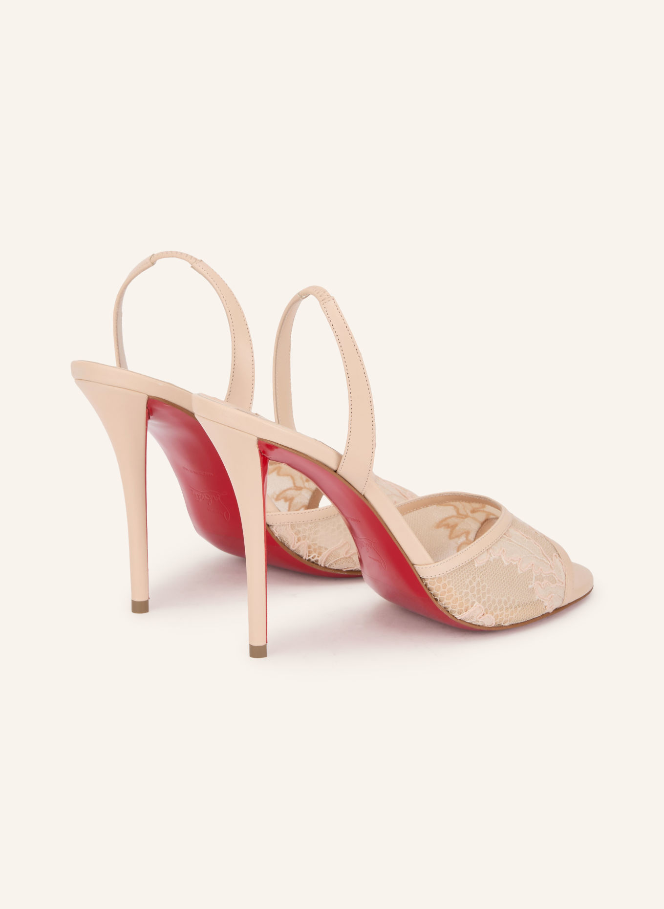 Christian Louboutin MISS Z LACE SLING 100 Sandals: LIGHT PINK