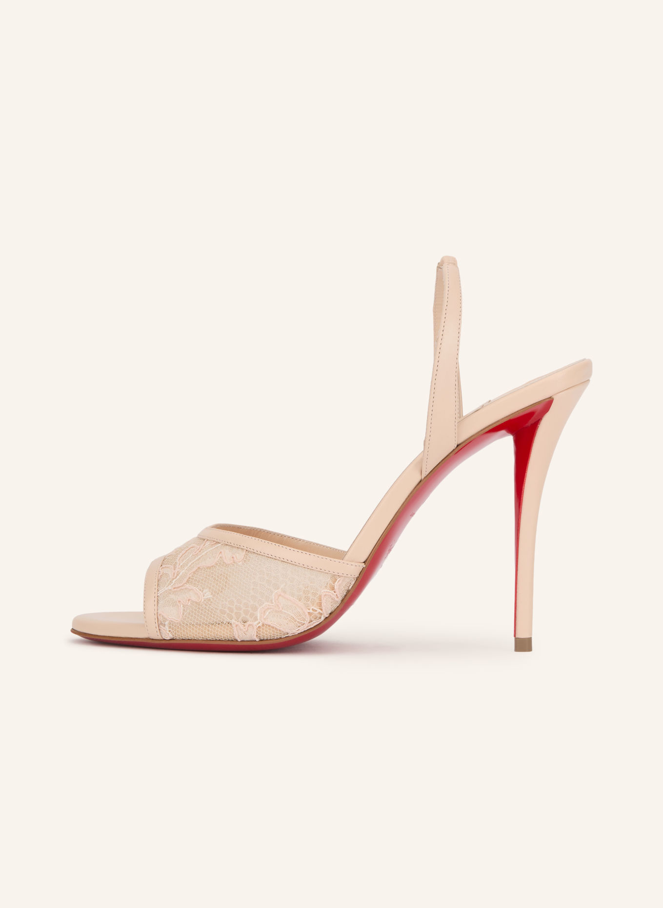 Christian Louboutin MISS Z LACE SLING 100 Sandals: LIGHT PINK