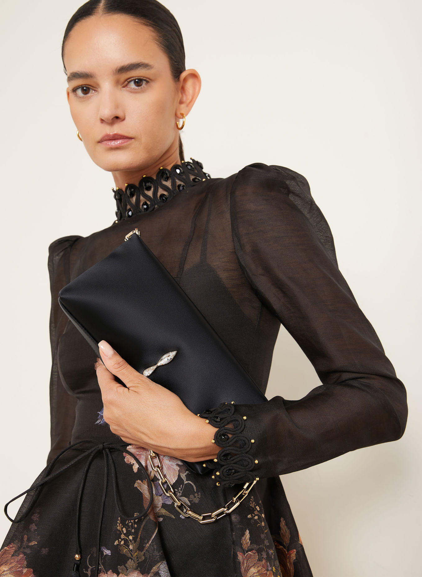 Christian Louboutin Clutch MAYKIMAY: ZWART / GOUD