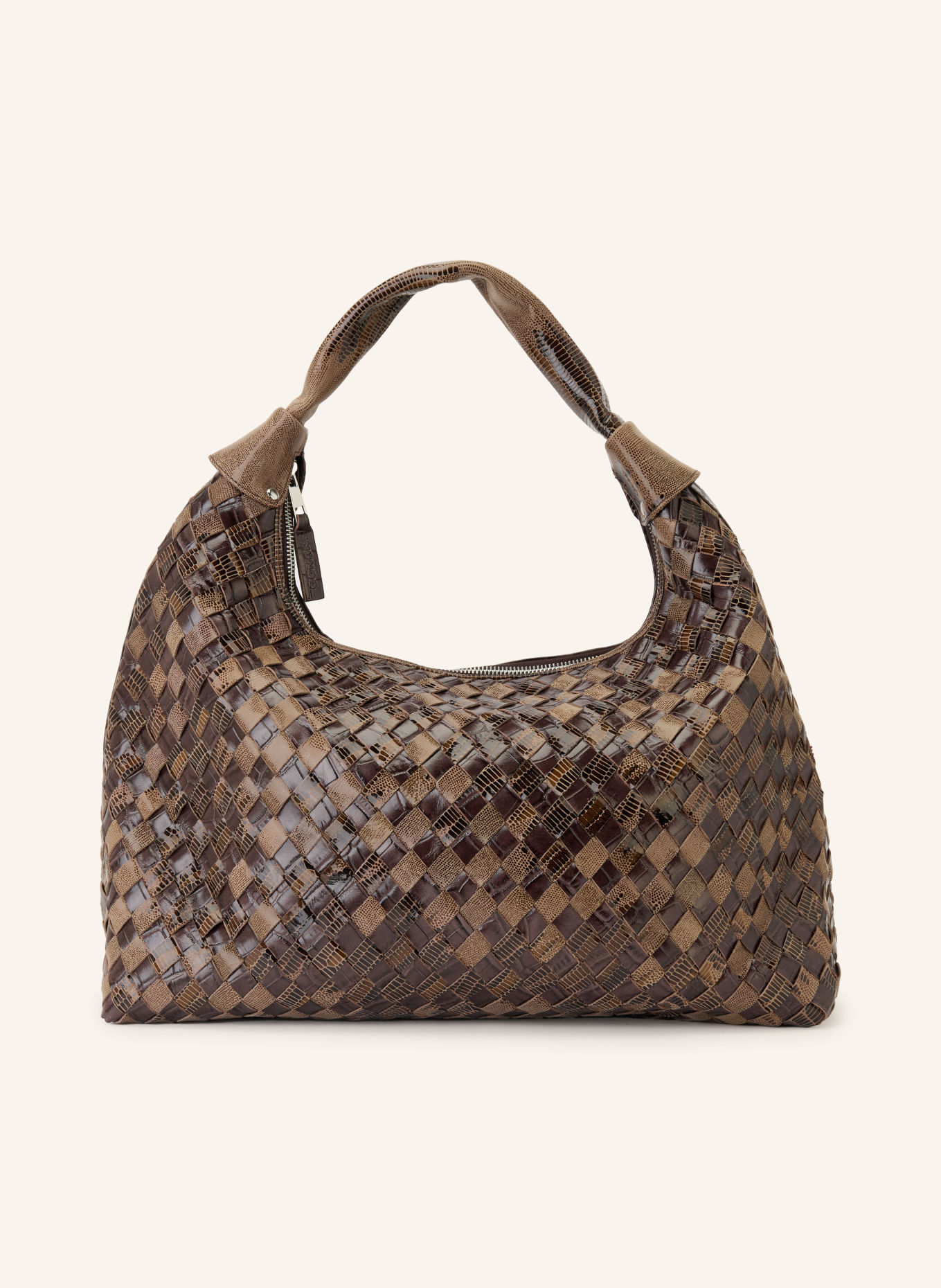 NÚNOO DANDY LARGE Shoulder bag: DARK BROWN / BEIGE