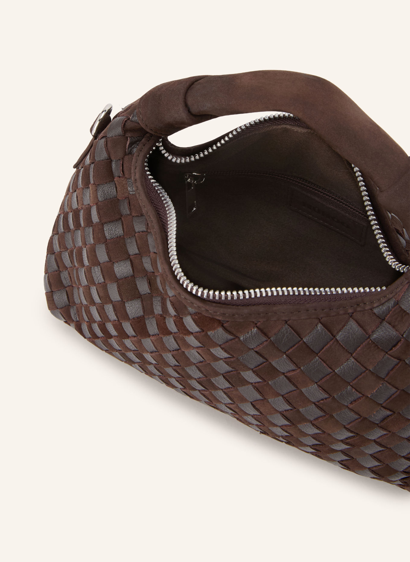 NÚNOO DANDY Handbag: DARK BROWN / SILVER