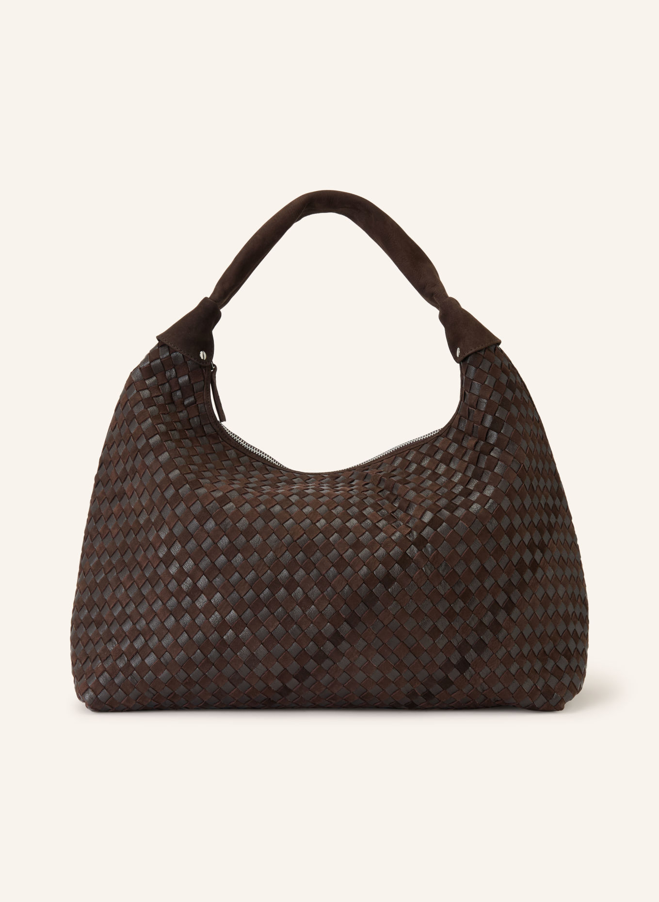 NÚNOO DANDY LARGE Shoulder bag: DARK BROWN / SILVER