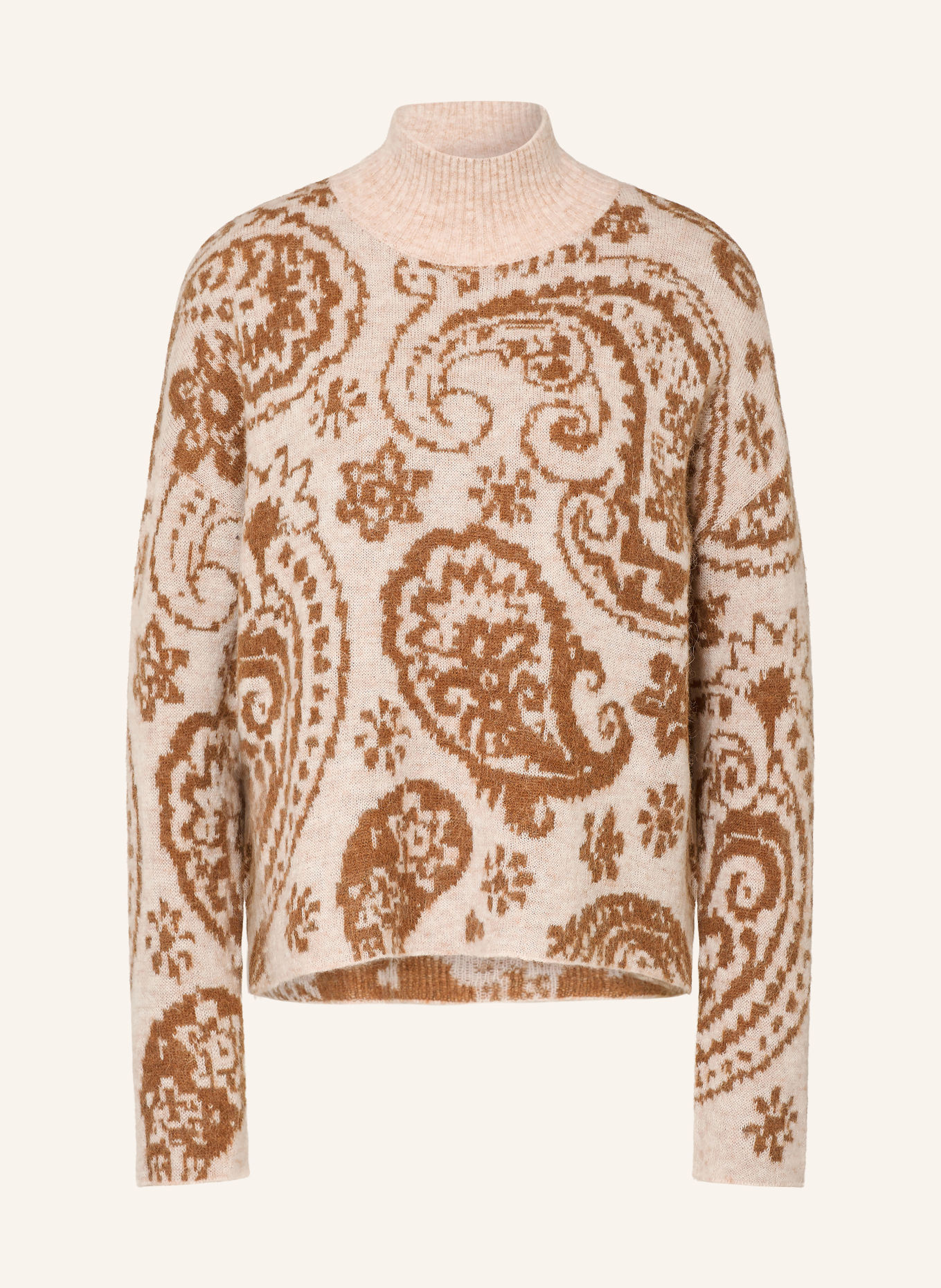 darling harbour Pullover mit Alpaka: BEIGE / BROWN