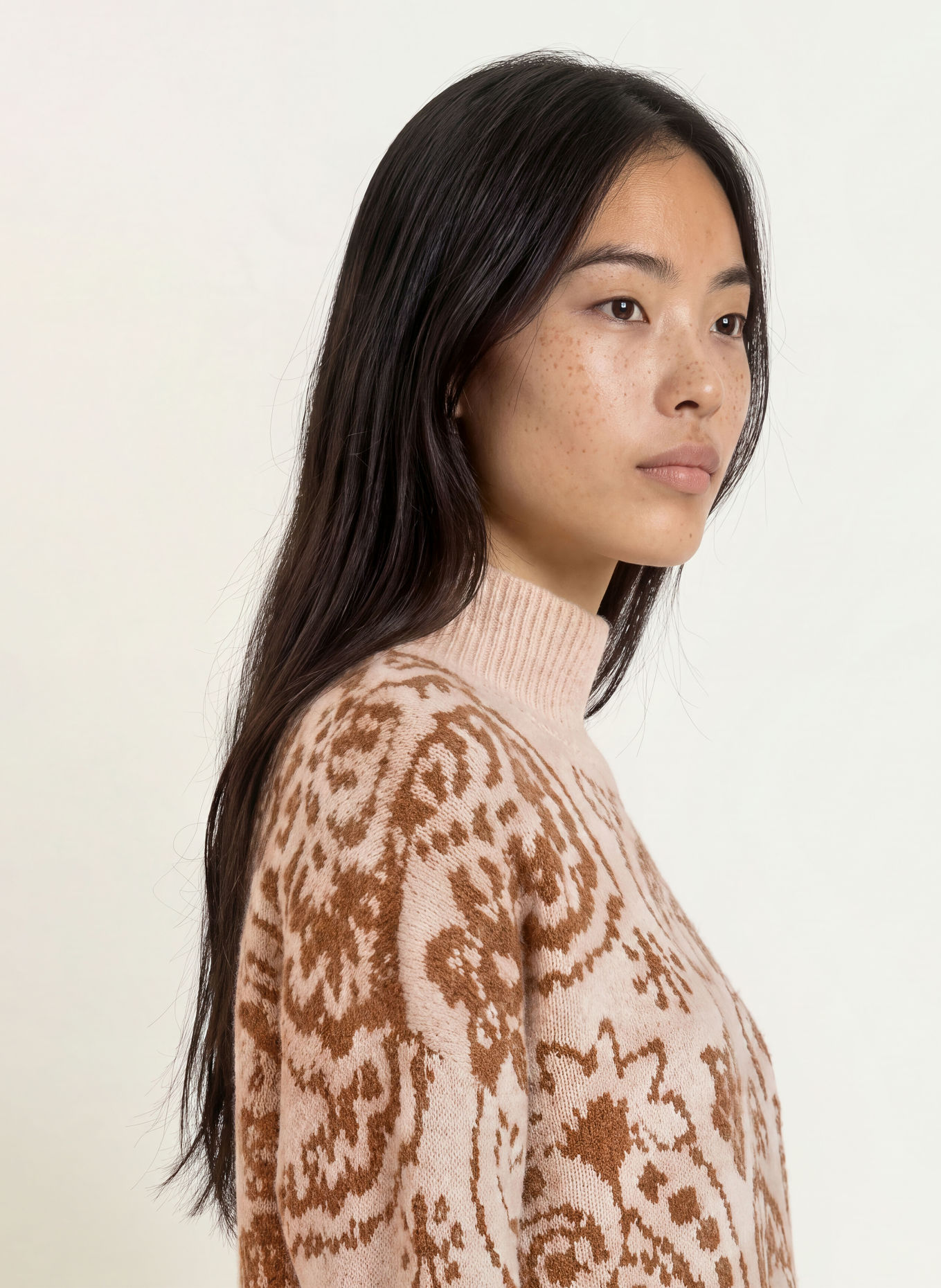 darling harbour Pullover mit Alpaka: BEIGE / BROWN