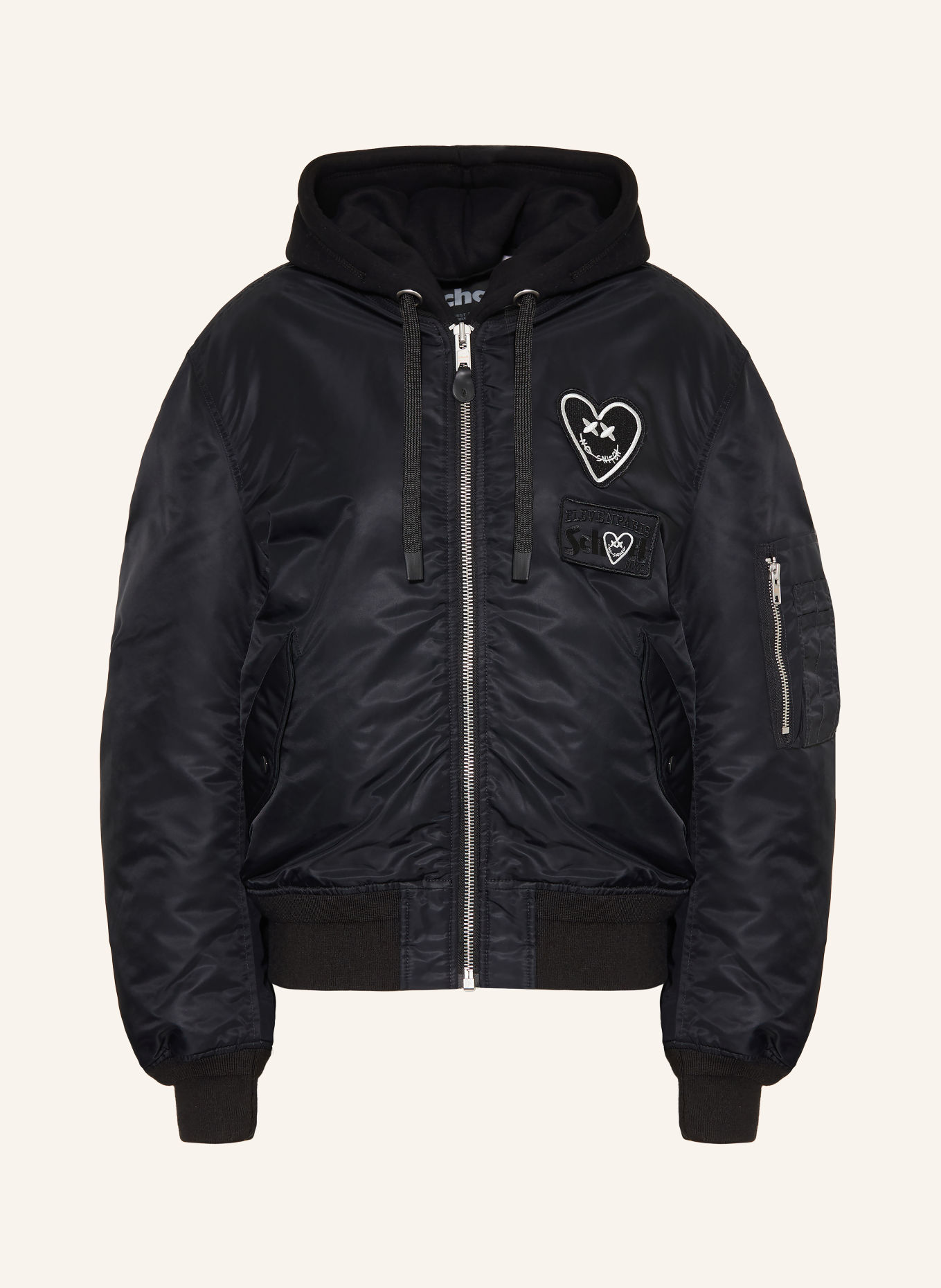 Schott NYC Blouson mit abnehmbarer Kapuze: SCHWARZ