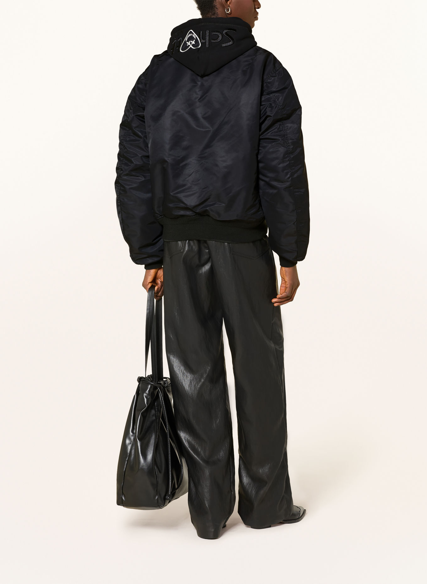 Schott NYC Blouson mit abnehmbarer Kapuze: SCHWARZ