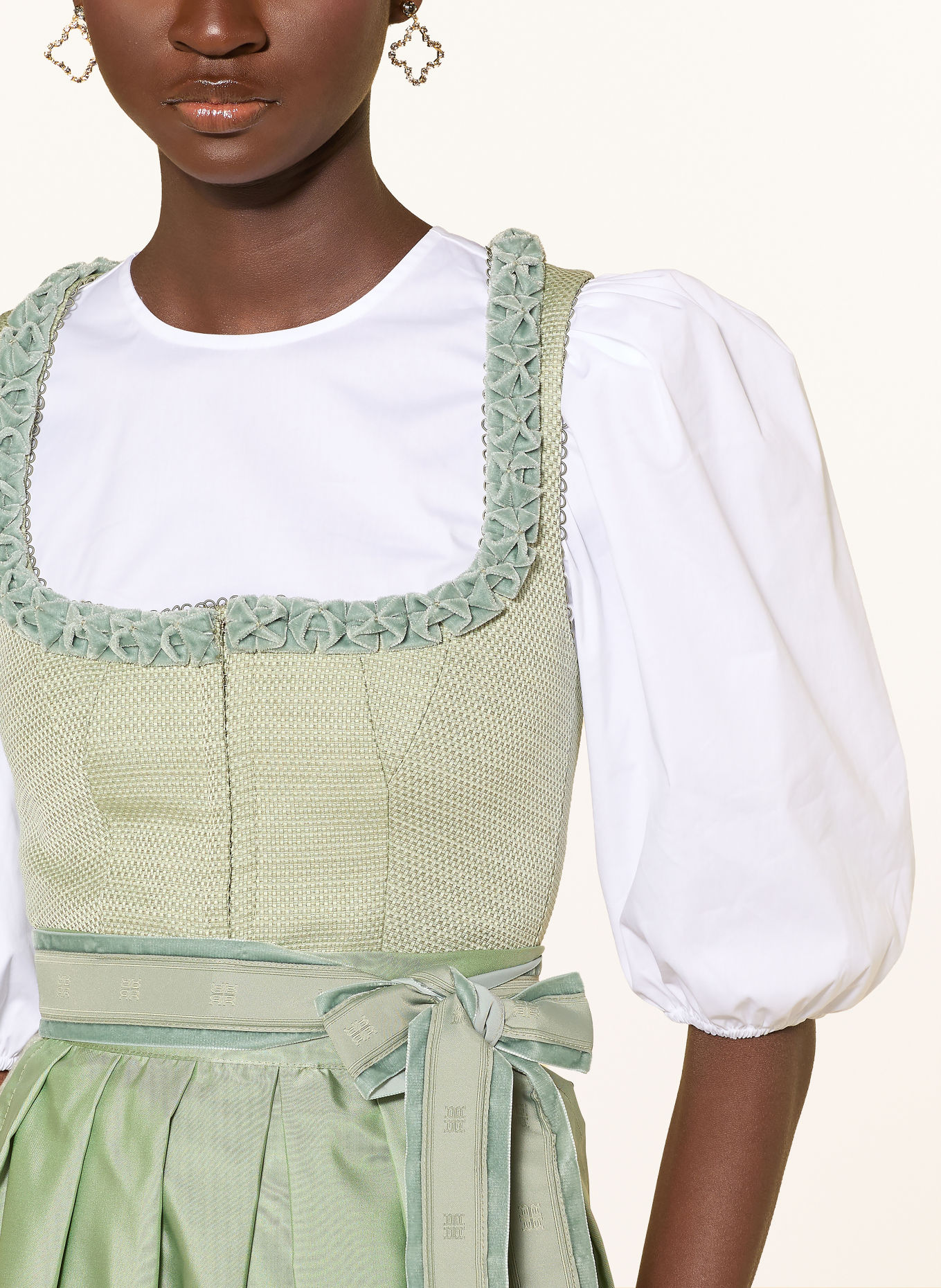 RIANI Blouse Dirndl à manches 3/4: BLANC