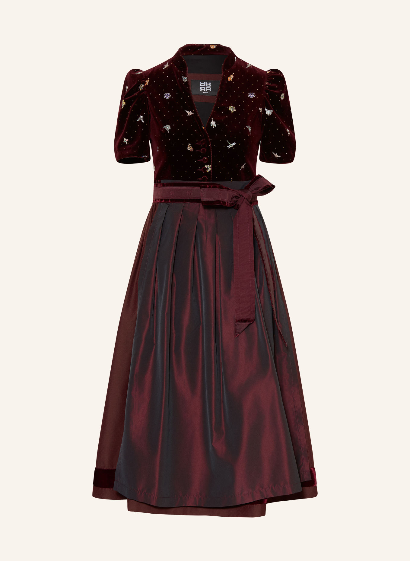 RIANI Dirndl: ROȘU ÎNCHIS / GALBEN / VERDE DESCHIS