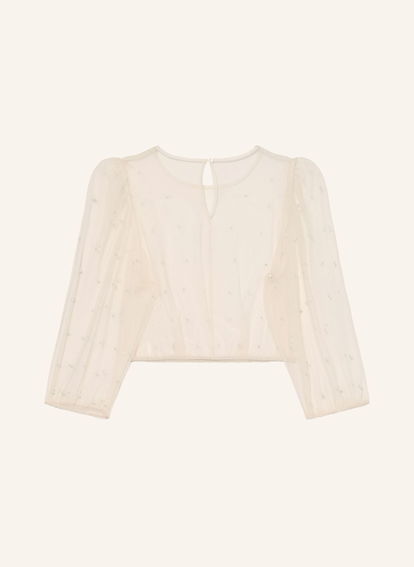 RIANI Dirndlbluse aus Tüll mit 3/4-Arm und Schmuckperlen: CREME