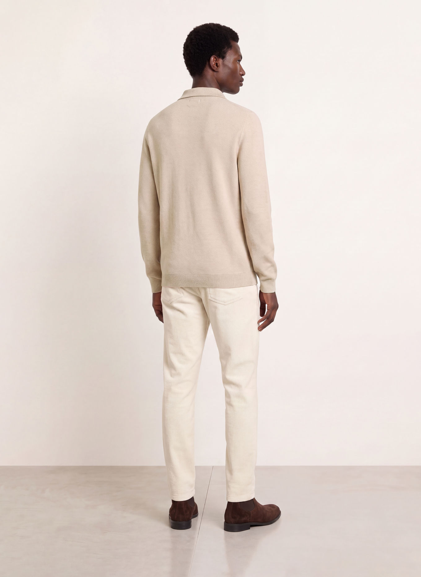 RAGMAN Piqué Half-zip sweater: BEIGE