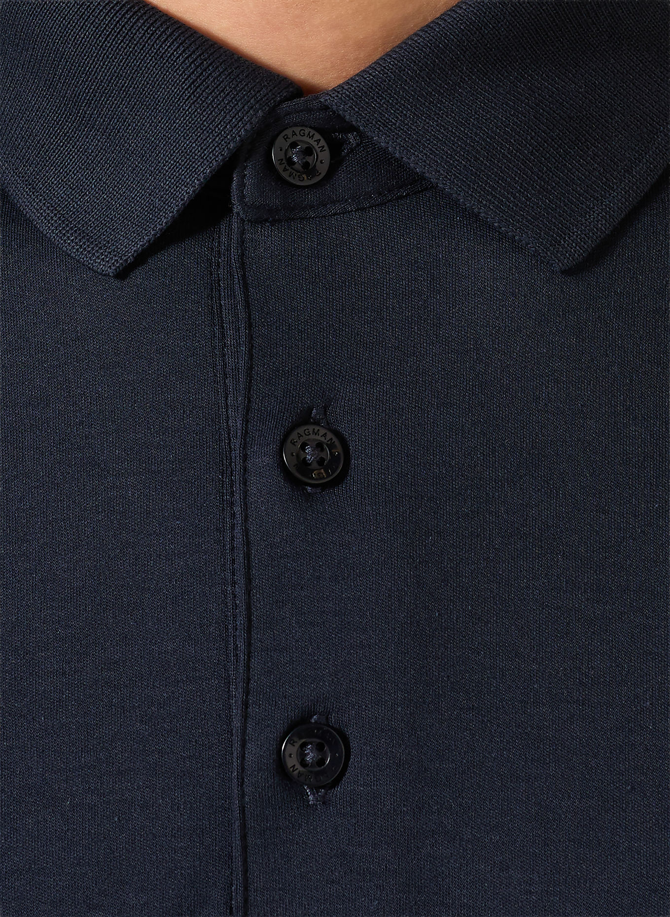 RAGMAN Tricou polo din jersey: ALBASTRU ÎNCHIS