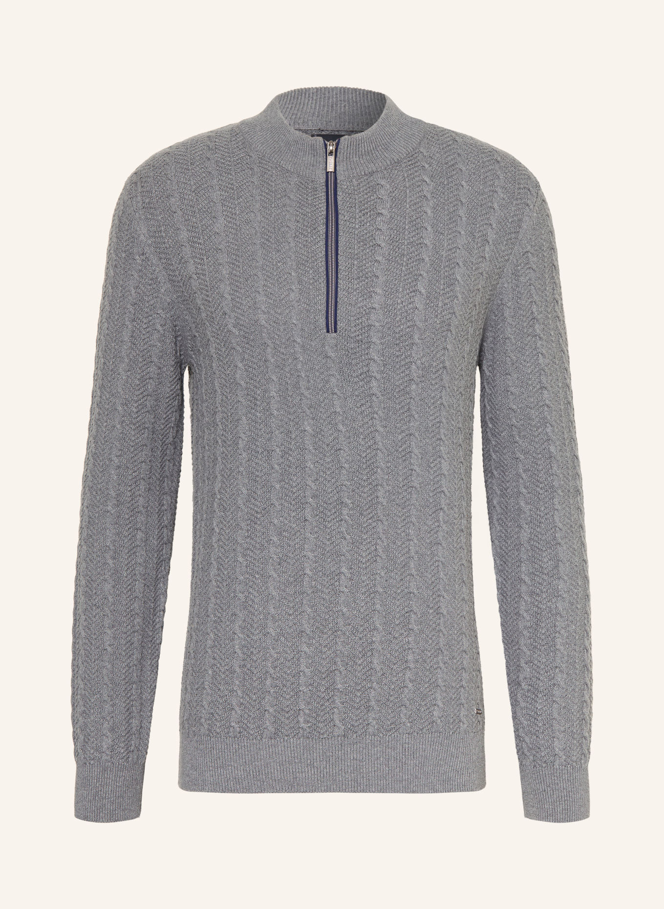 RAGMAN Half-zip sweater: GRAY