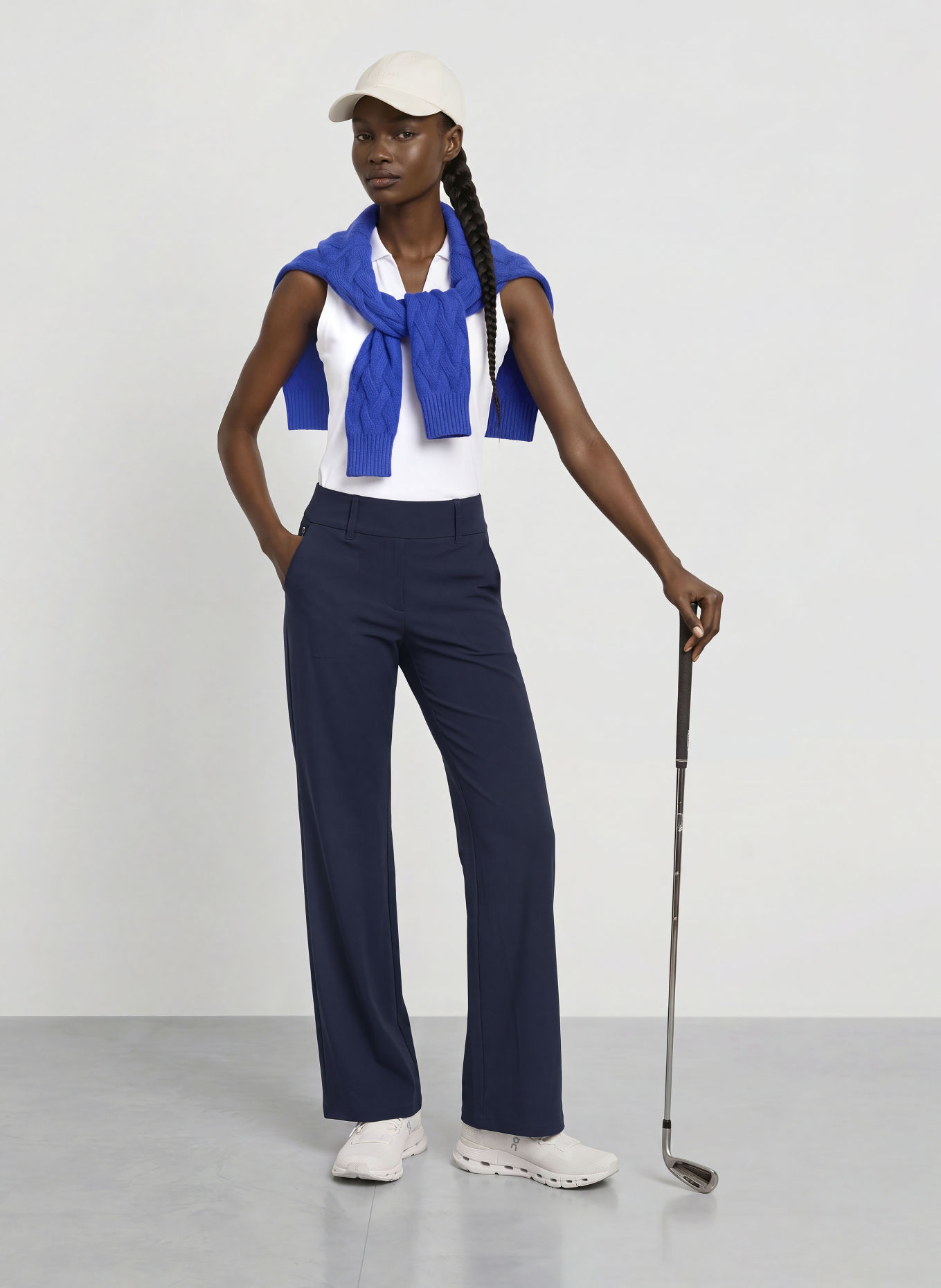 ALBERTO LUCY wide-leg trousers with Rhinestones: DARK BLUE