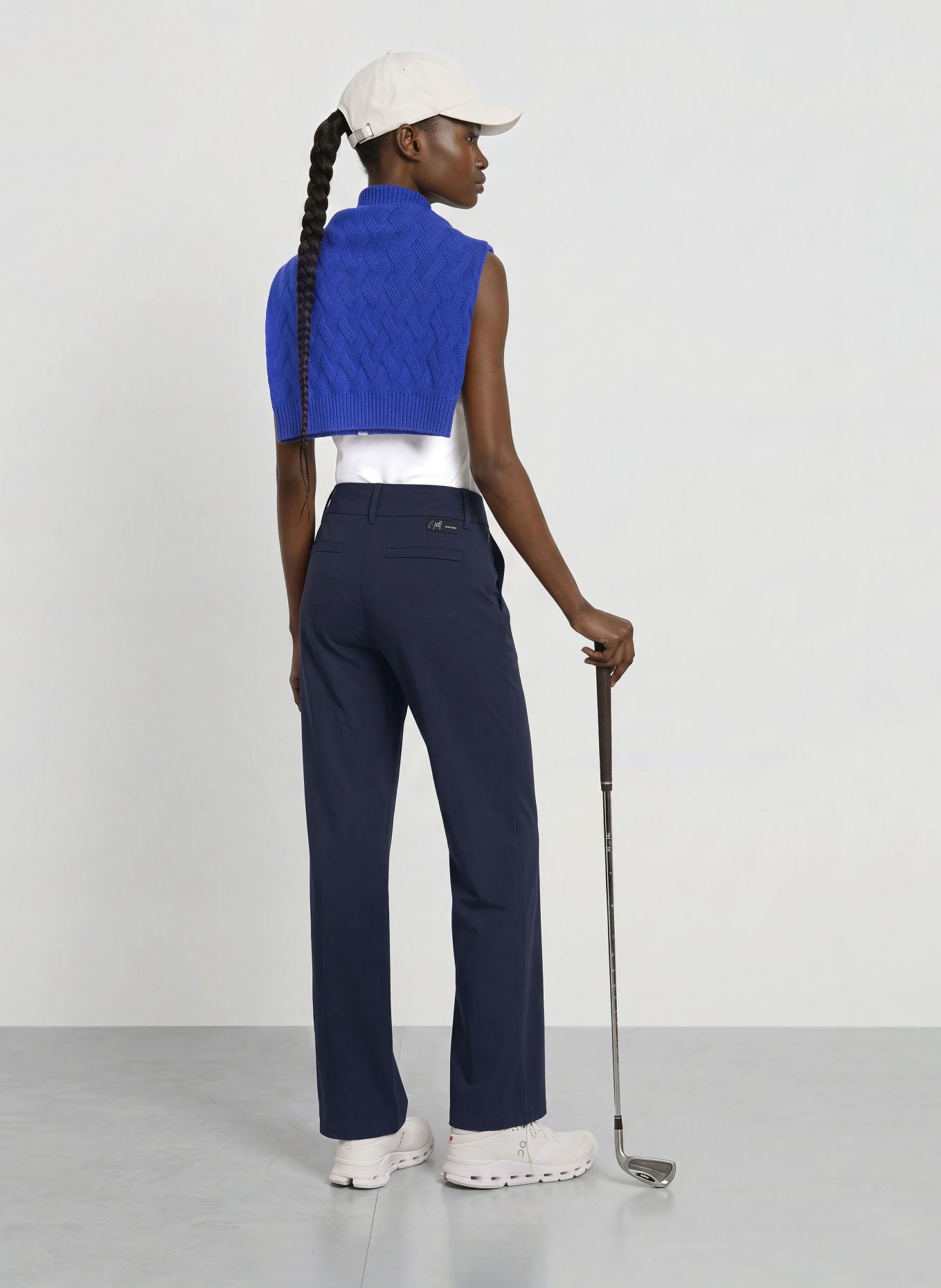 ALBERTO LUCY wide-leg trousers with Rhinestones: DARK BLUE