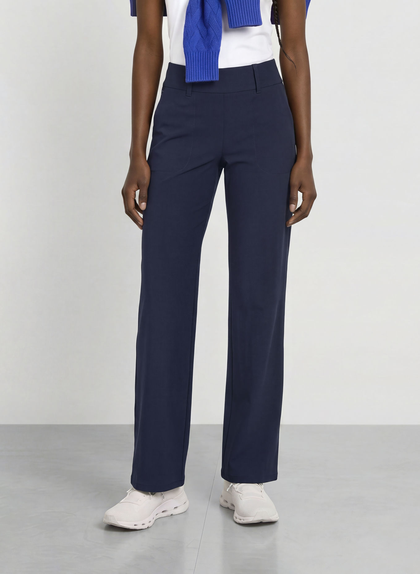 ALBERTO LUCY wide-leg trousers with Rhinestones: DARK BLUE