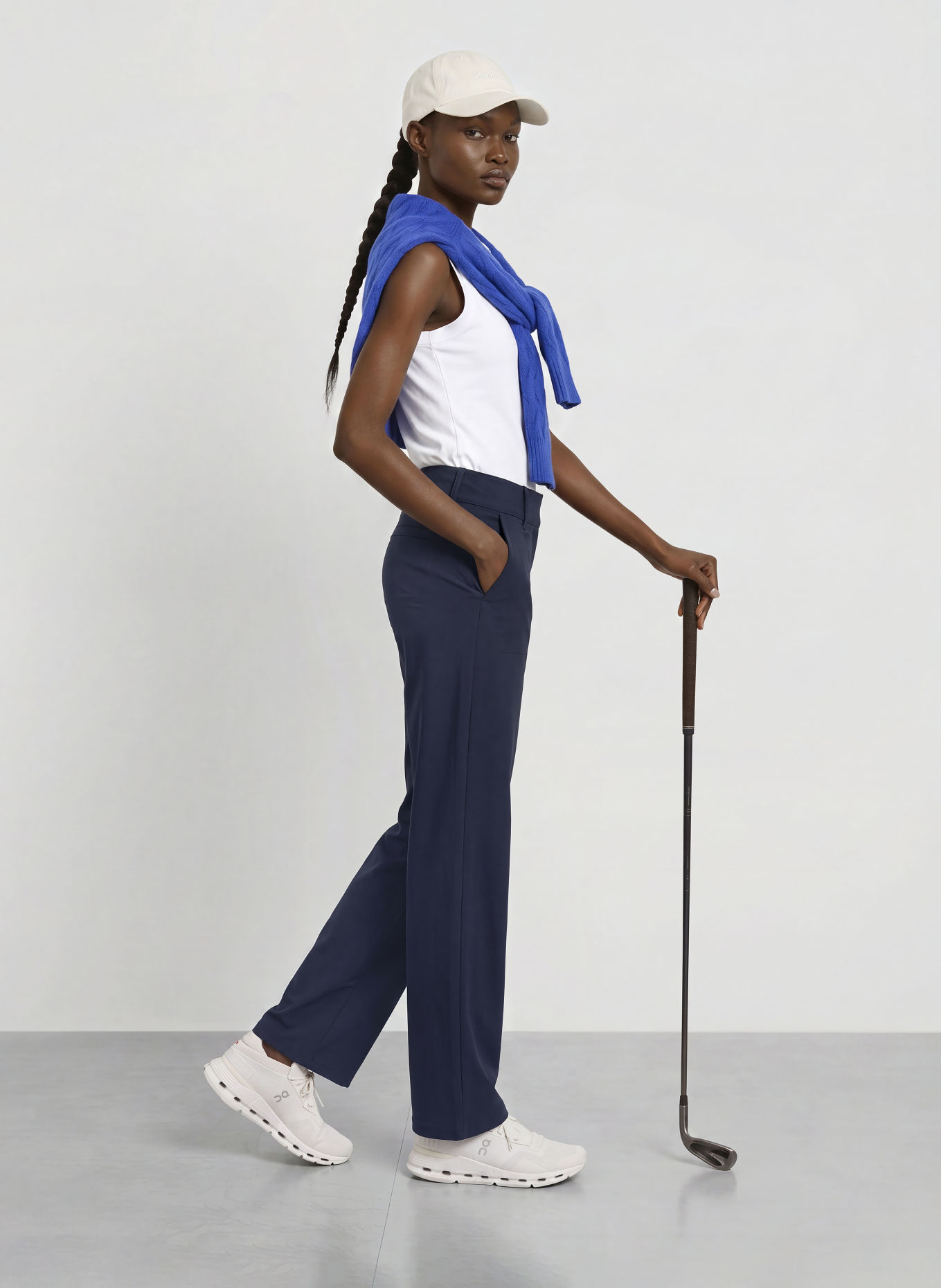 ALBERTO LUCY wide-leg trousers with Rhinestones: DARK BLUE