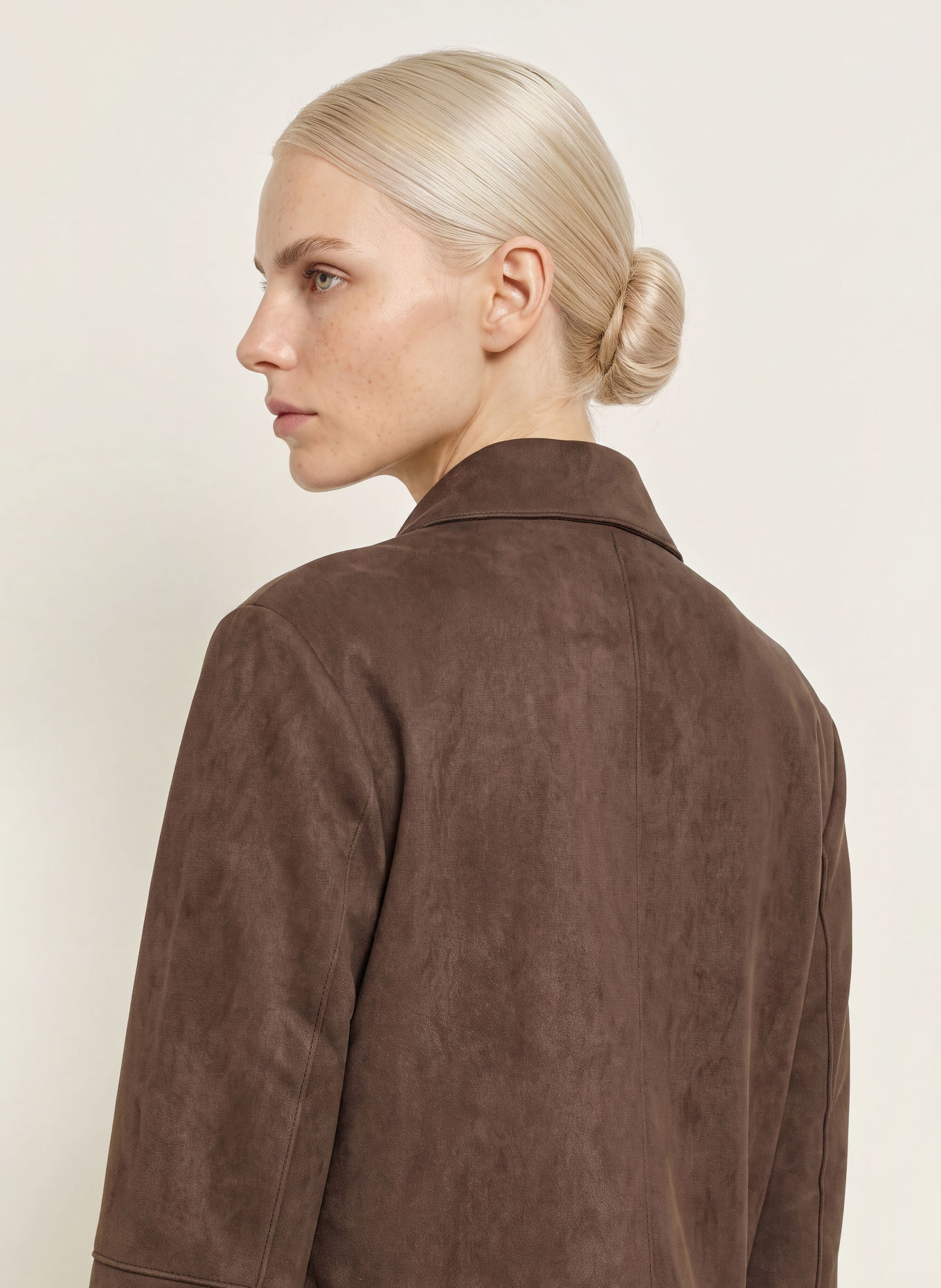 darling harbour Veste boxy aspect cuir: DARK BROWN