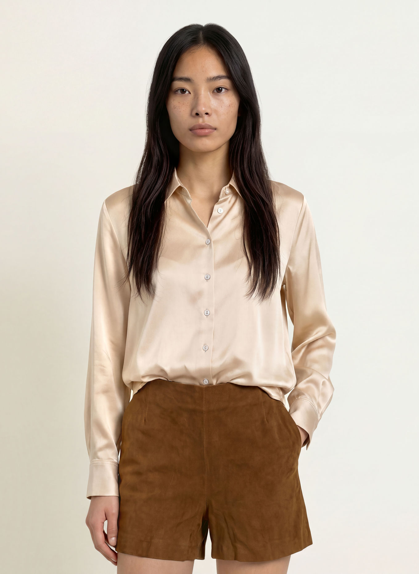 MARELLA Hemdbluse MLLALFIO aus Satin: BEIGE