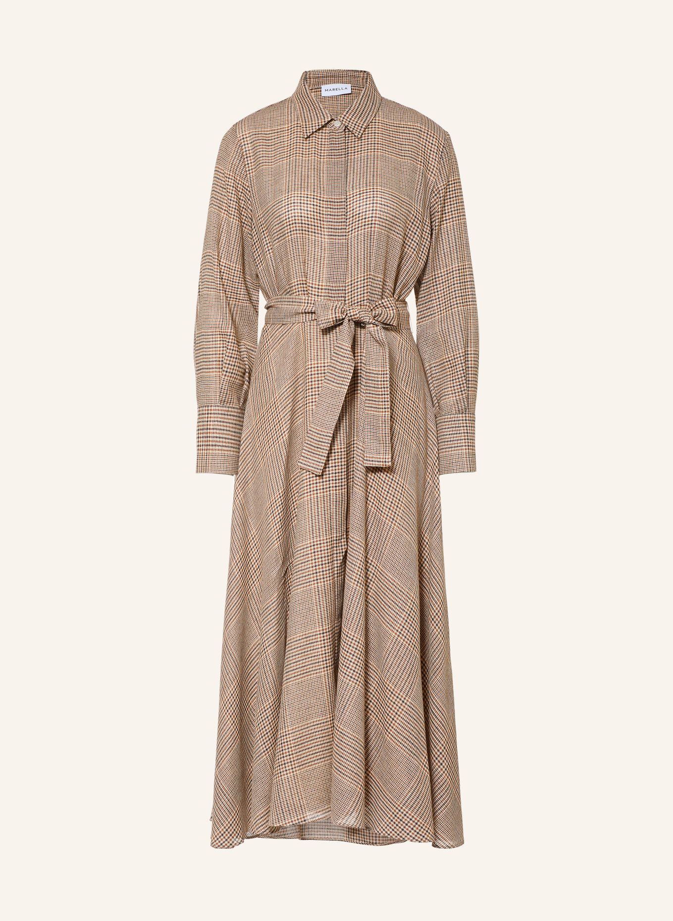 MARELLA Robe chemise MLLUTILE: MARRON / CHAMEAU / NOIR