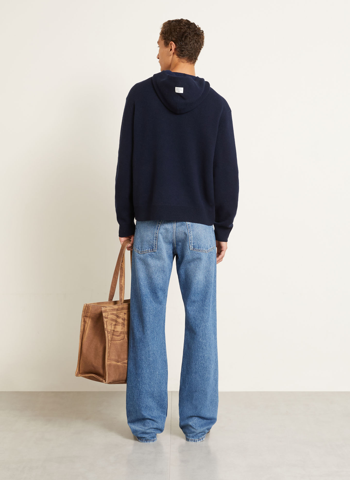 Acne Studios Knit Hoodie with Cashmere: DARK BLUE