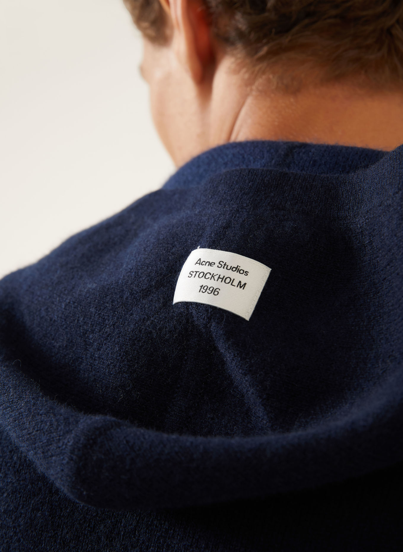 Acne Studios Knit Hoodie with Cashmere: DARK BLUE