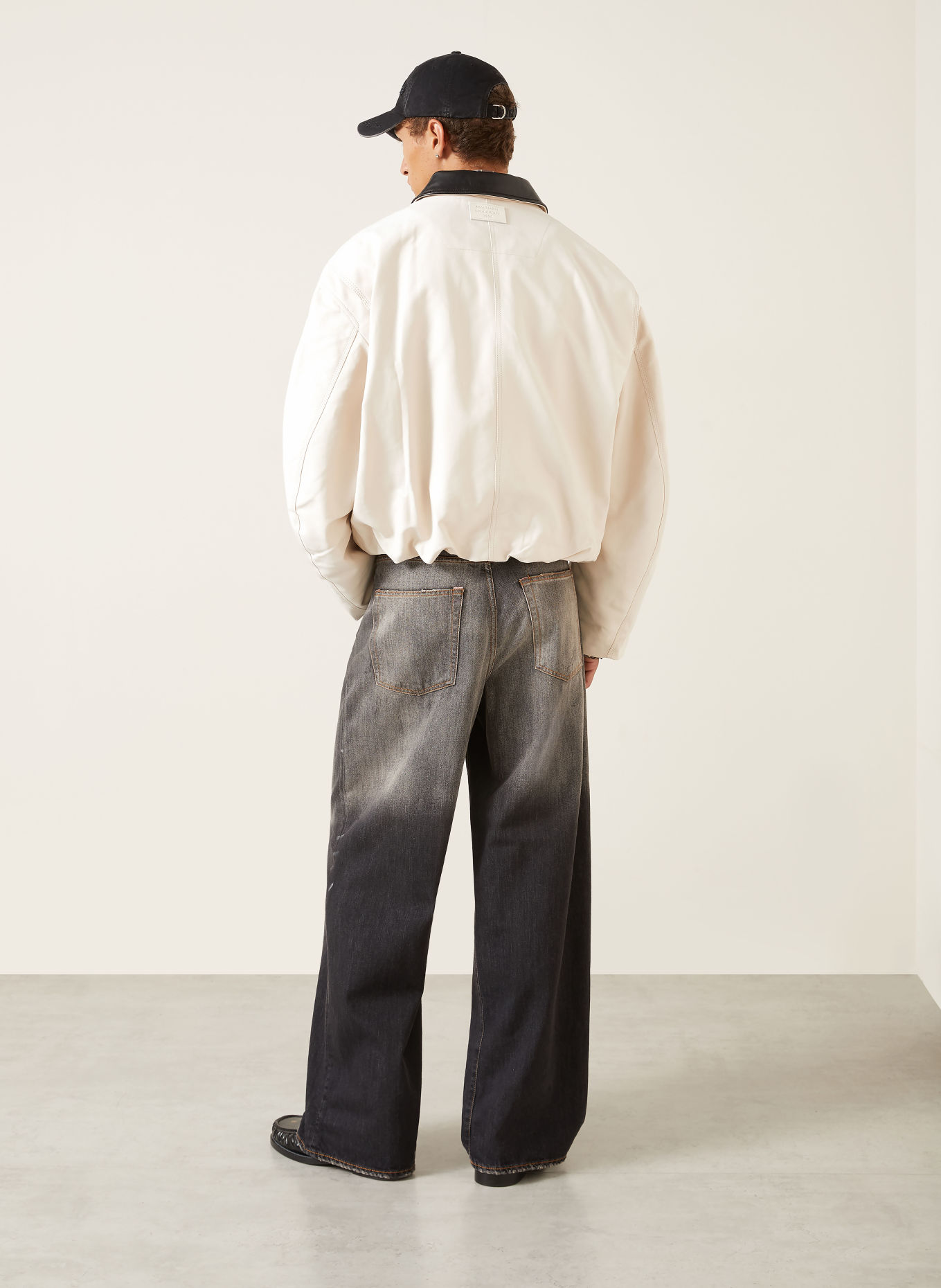 Acne Studios Bomber jacket: BEIGE / BLACK