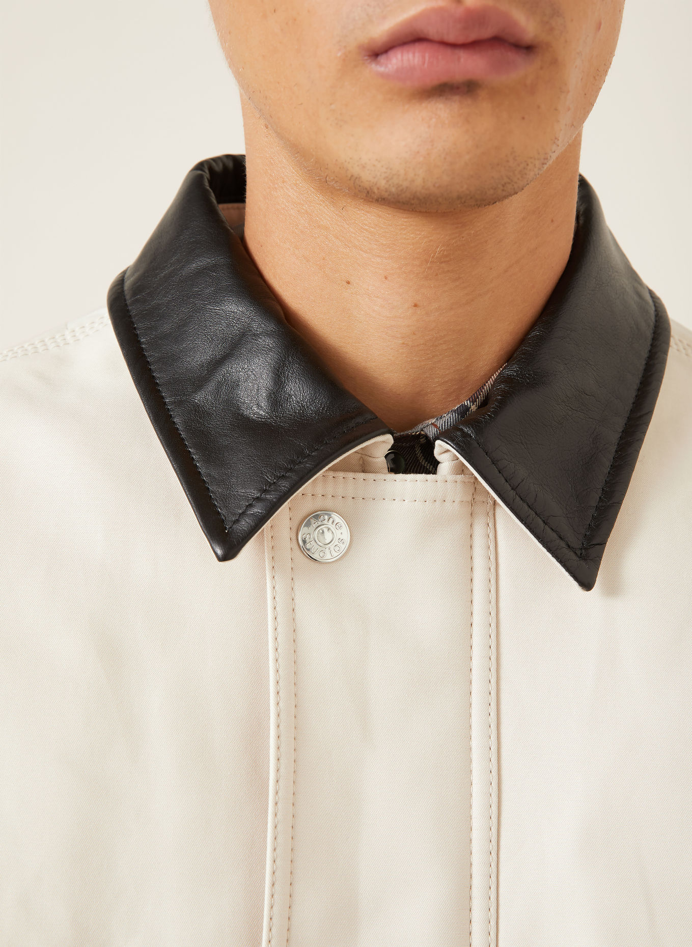 Acne Studios Bomber jacket: BEIGE / BLACK