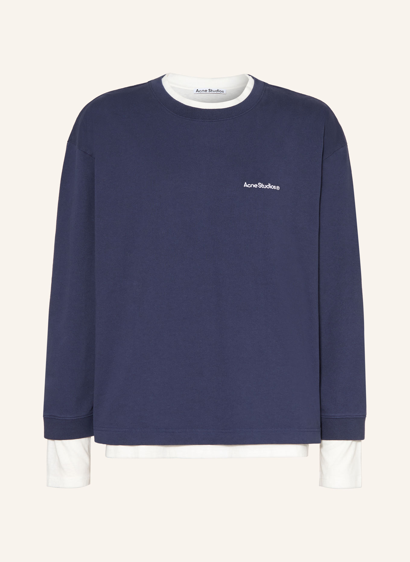 Acne Studios Sweatshirt in a mix of materials: DARK BLUE / WHITE