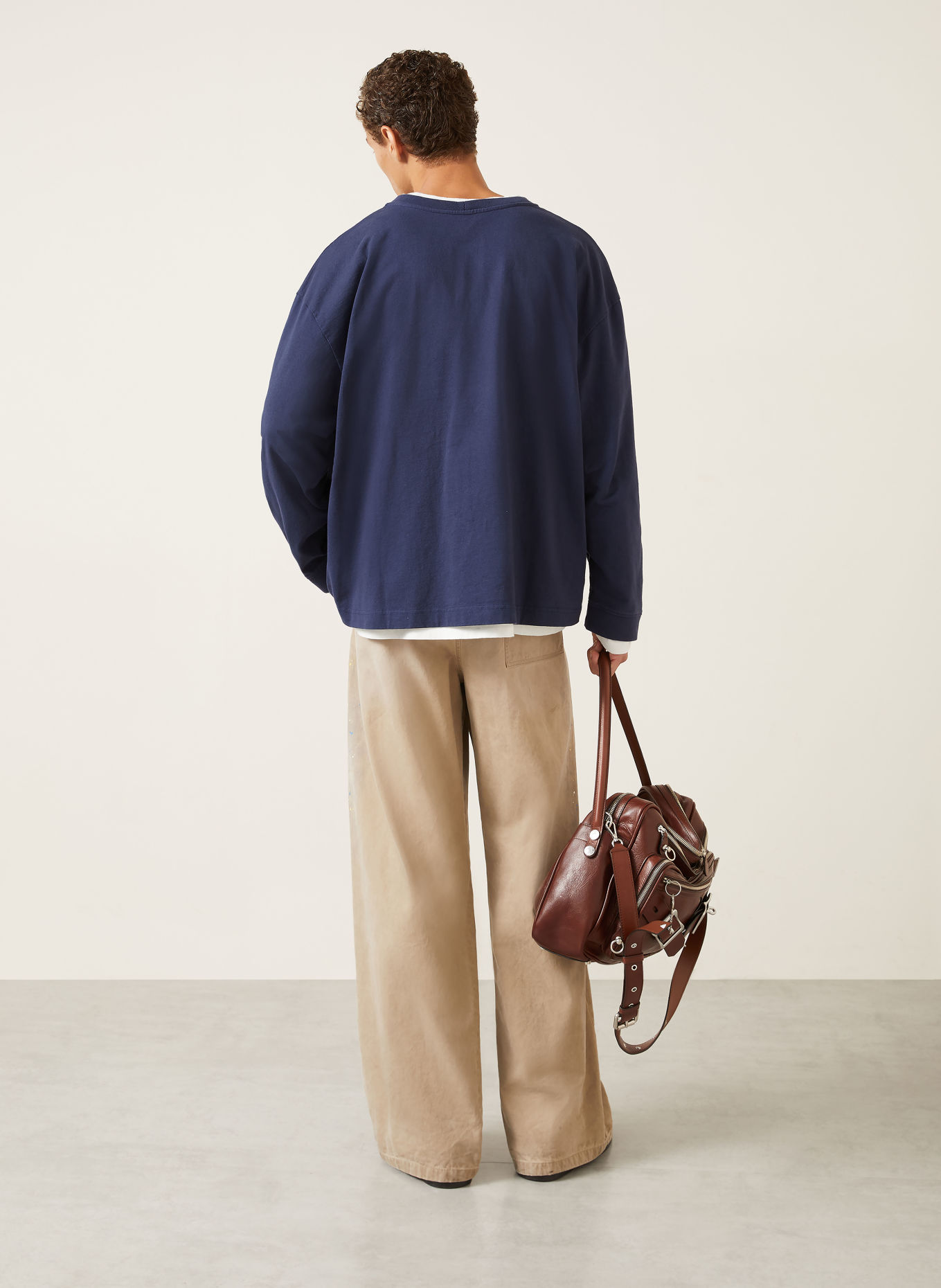 Acne Studios Sweatshirt in a mix of materials: DARK BLUE / WHITE